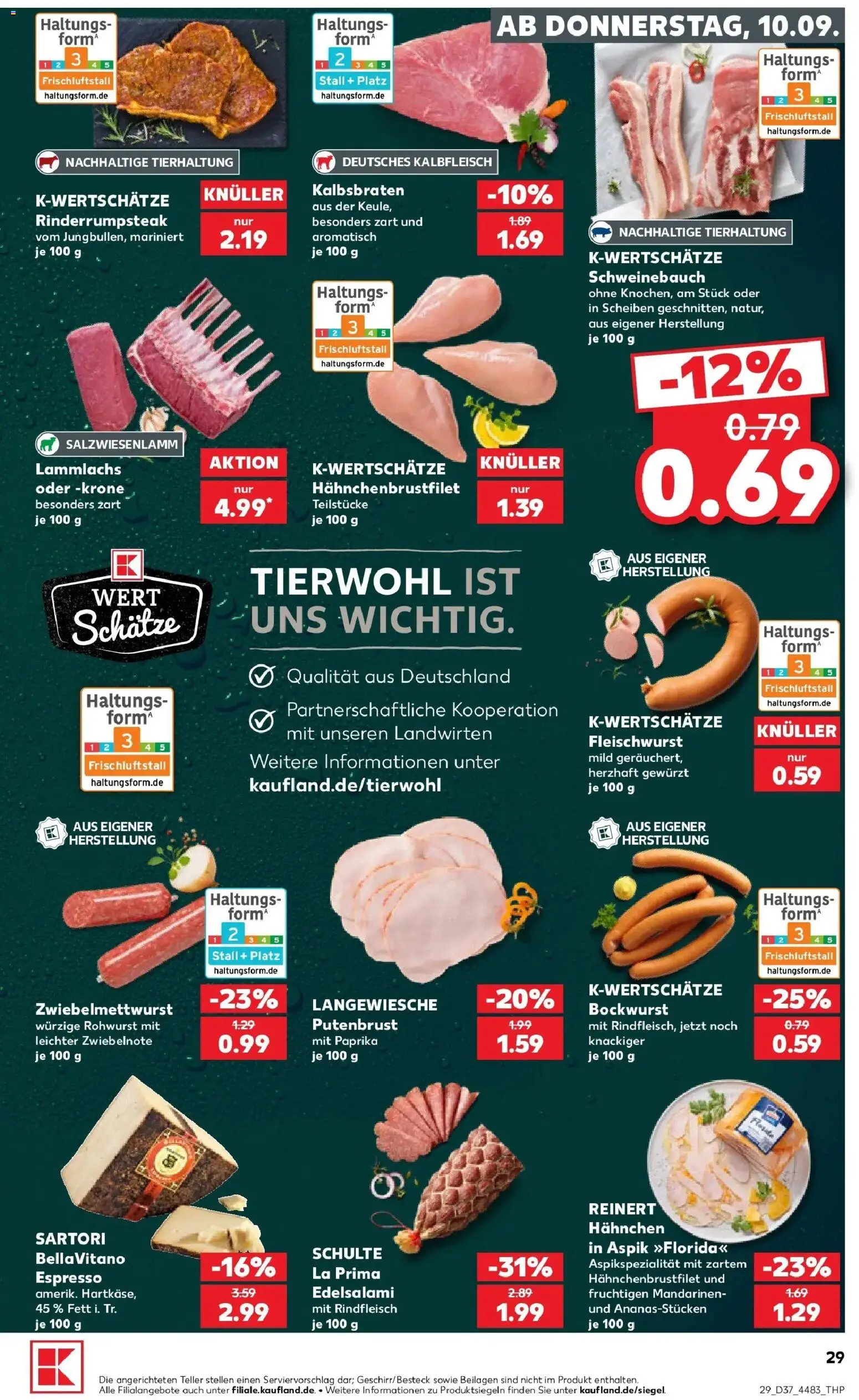 Prospekt Kaufland ab 10.09.2026 » Angebote Online zum Blättern | Seite: 29 | Produkte: Beilagen, Bockwurst, Putenbrust, Hahnchen
