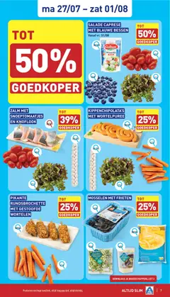 ZALM MET SNOEPTOMAATJES EN KNOFLOOK, Zalm met snoeptomaatjes en knoflook - Voorbeeld van een folder van Aldi, geldig van 27/07/2026 | Pagina: 7