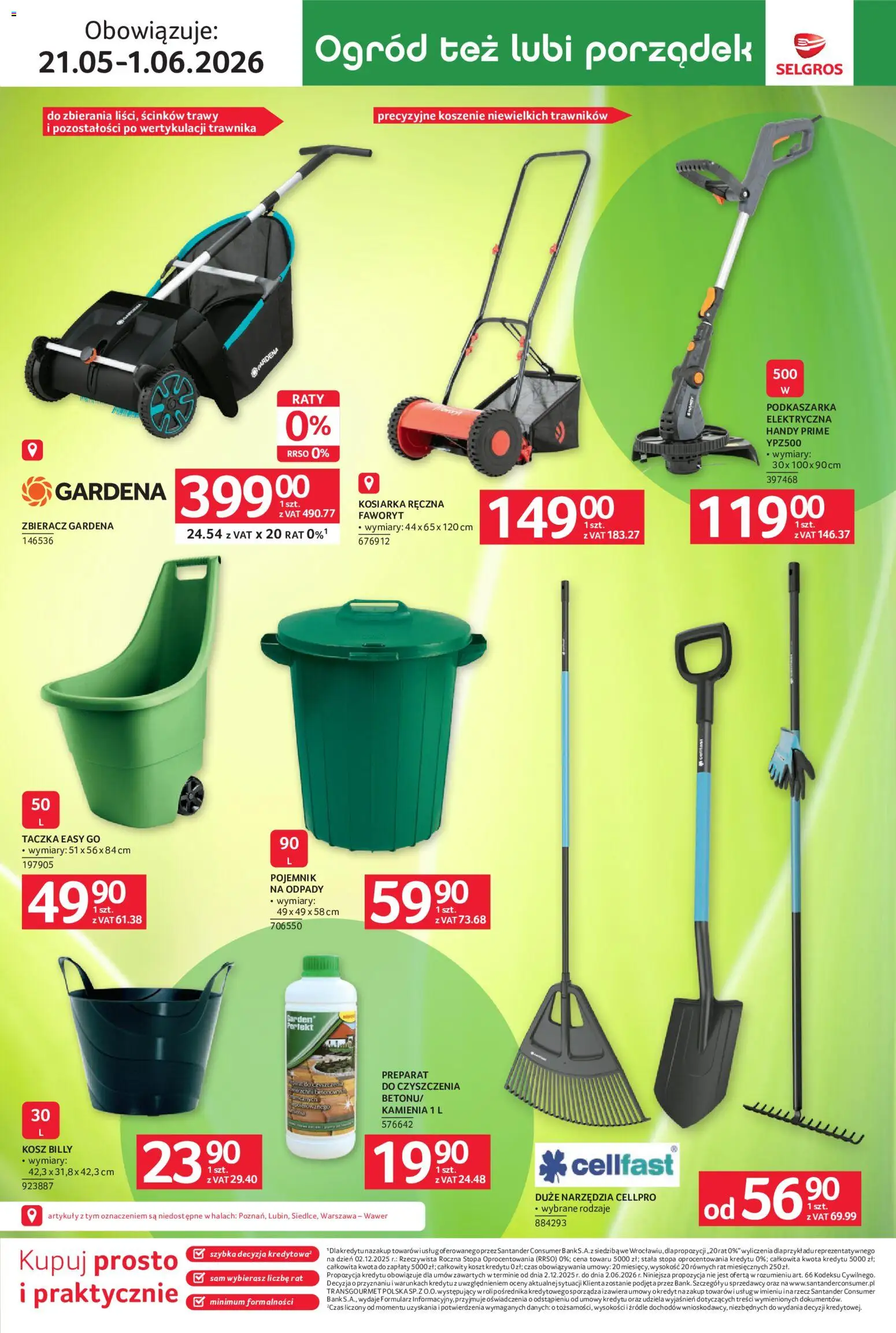 Selgros cash&carry gazetka - Sprzątanie od 21.05.2026 | Strona: 18 | Produkty: Trawy, Kosiarka, Kosz