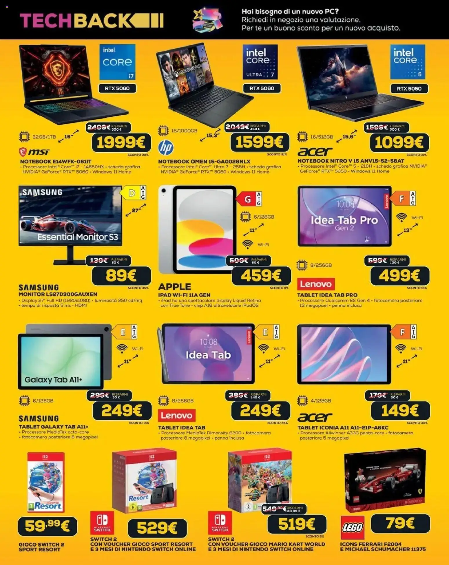 Euronics BLACK FRIDAY 2026 volantino dal 29/10 ⏳ | Pagina: 5 | Prodotti: PC, Fotocamera, Ipad, Samsung