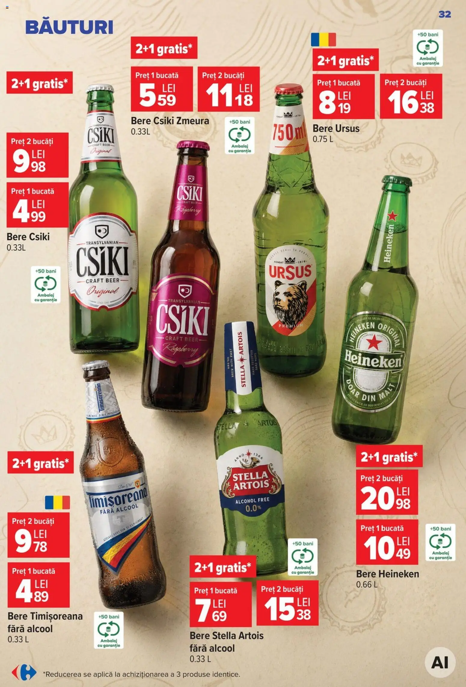 Noul catalog Carrefour – valabil de la 14.10.2026 | Pagină: 33 | Produse: Zmeură, Ursus, Aplică, Bere