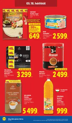 BRAVOS 3in1 kávé**, 50 x 17 g; 1 kg = 2940 Ft - amely érvényes a következő dátumtól: 14.05.2026 | Oldal: 66