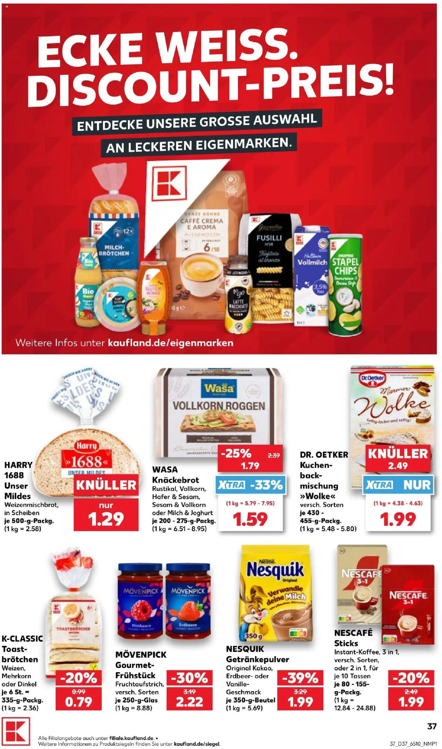 Kaufland Prospekt Köln – gültig ab 10.09.2026 | Seite: 37 | Produkte: Nescafe, Nesquik, Milch, Kuchen