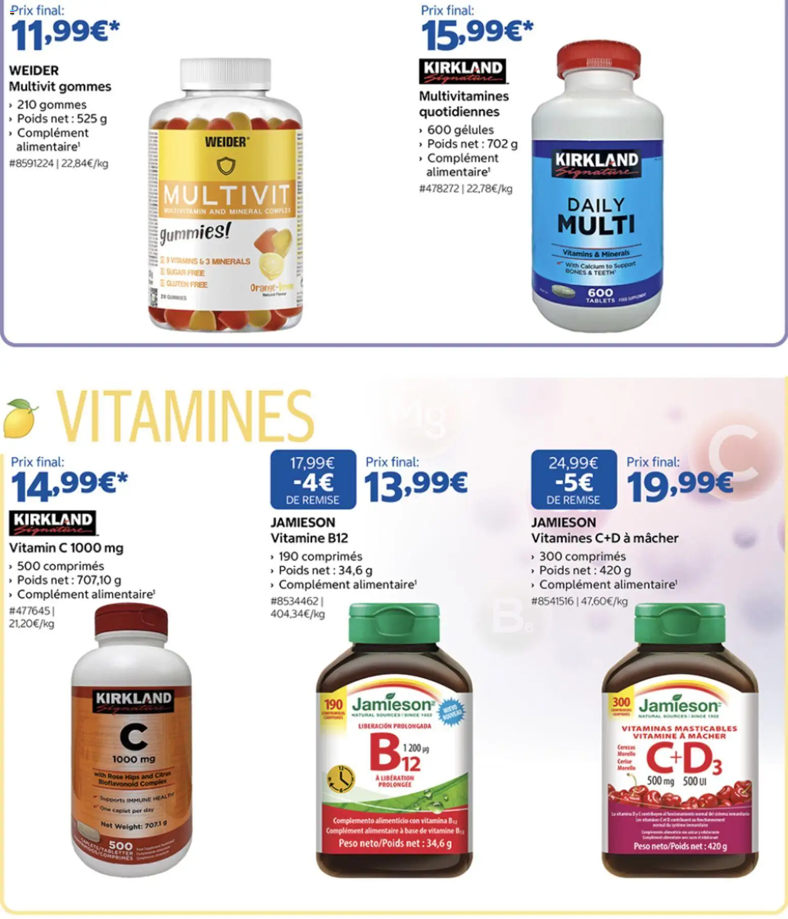 {H1} | Page: 2 | Produits: Multivitamines, Base, Poids, Cerise