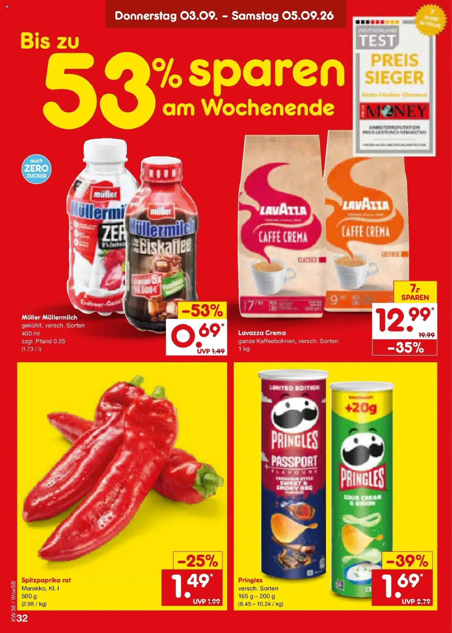Netto Marken-Discount Prospekt Katzweiler (ab 31.08.2026) » Angebote | Seite: 44 | Produkte: Lavazza, Zucker, Müllermilch, Muller mullermilch