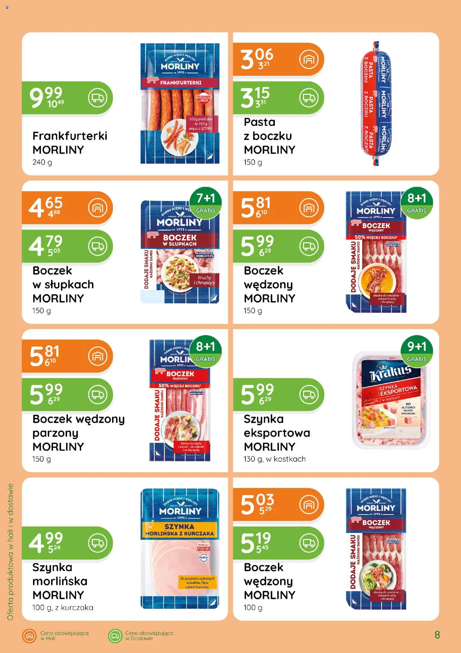 Eurocash gazetka - Katalog Wędlin od 01.10.2026 | Strona: 8 | Produkty: Szynka, Boczek wędzony, Wędliny, Pasta