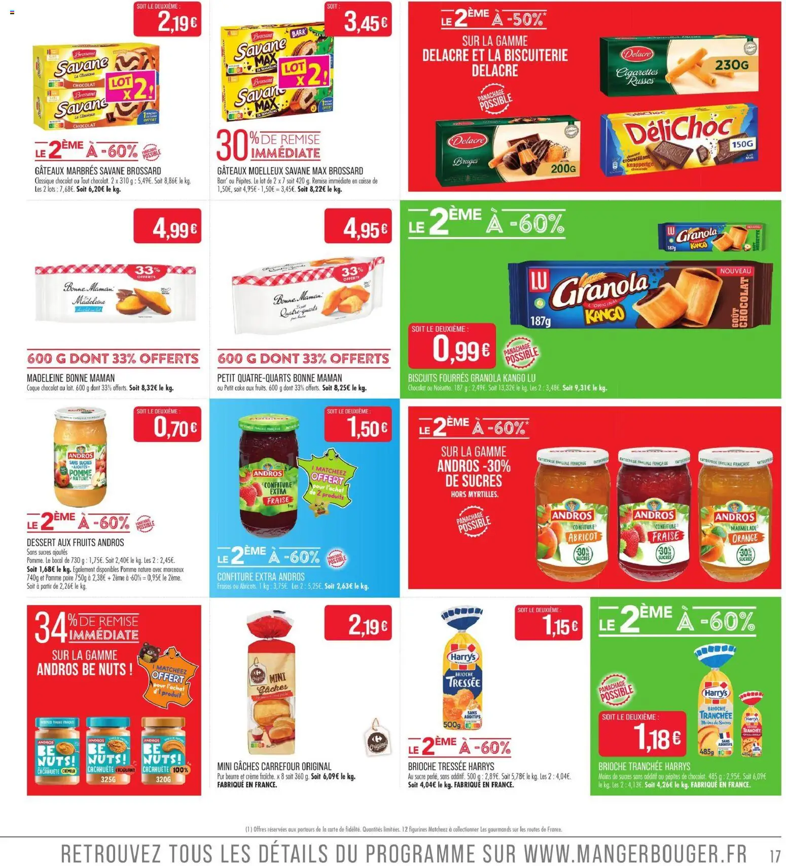 {H1} | Page: 17 | Produits: Cake, Brioche tranchée, Beurre, Granola