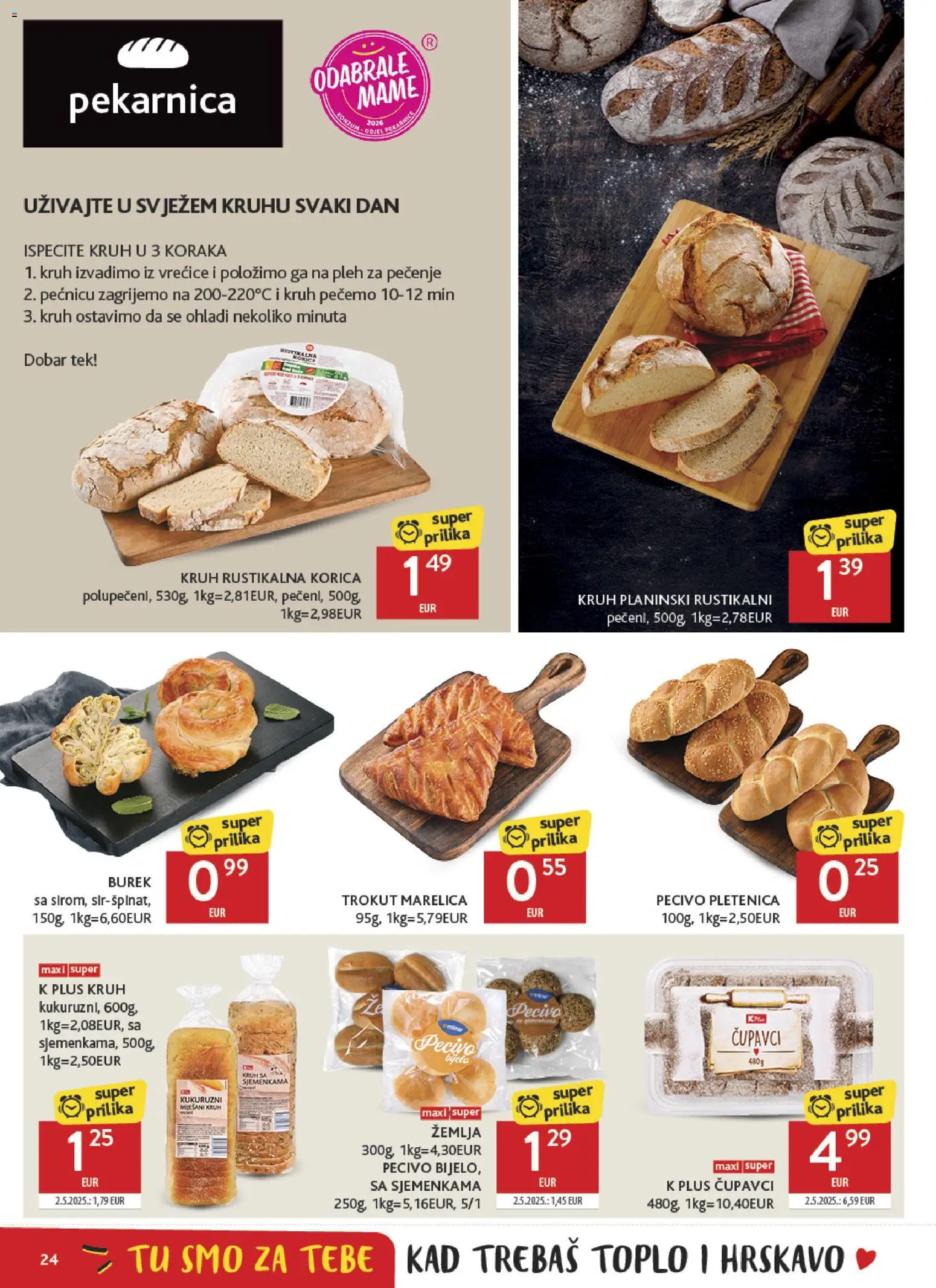 Konzum katalog | vrijedi od 15.07.2026 | Stranica: 24 | Proizvodi: Zemlja, Kruh, Burek, Pecivo