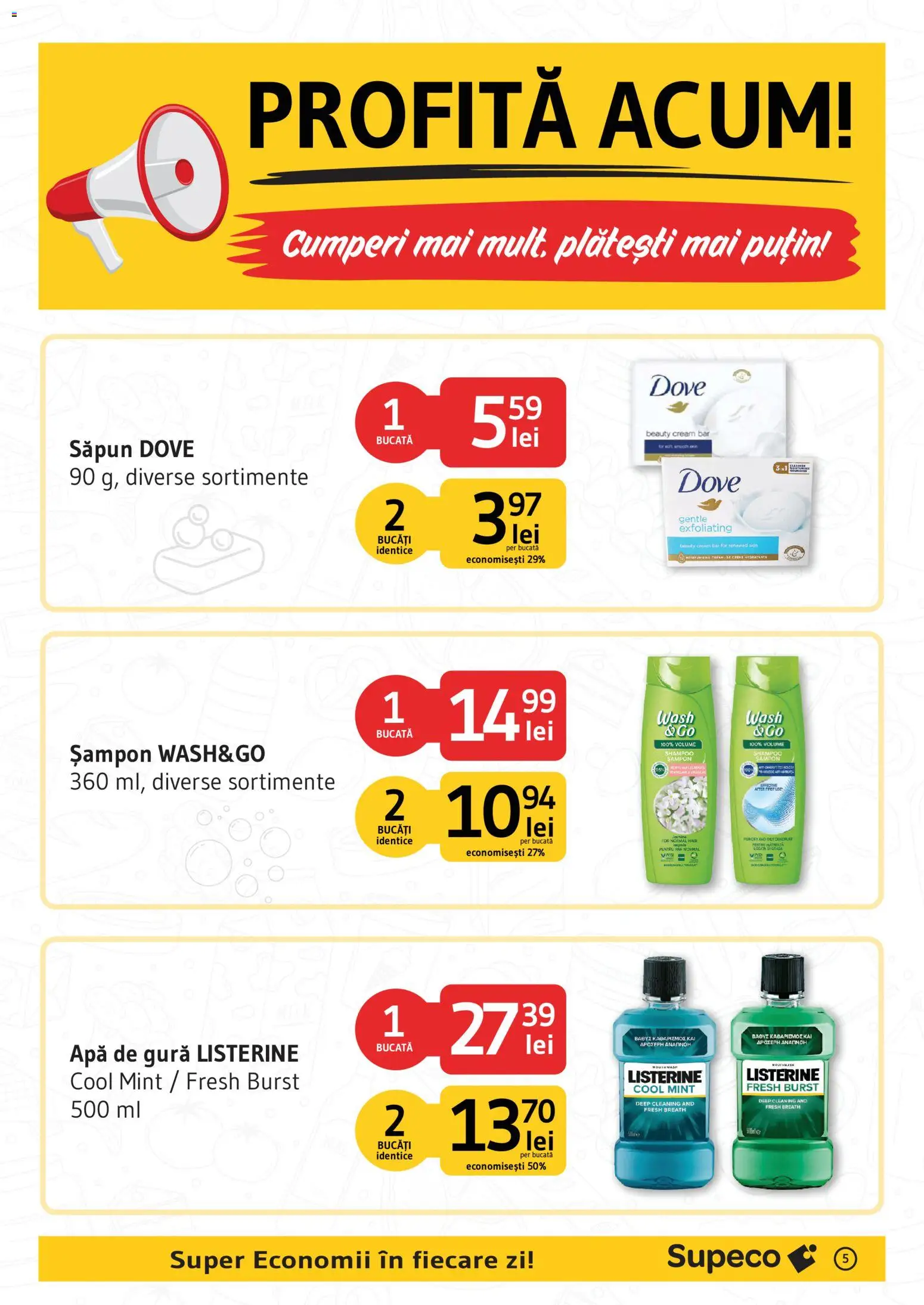 Noul catalog Supeco – valabil de la 01.08.2026 | Pagină: 5 | Produse: Șampon, Săpun, Apă de gură, Apă