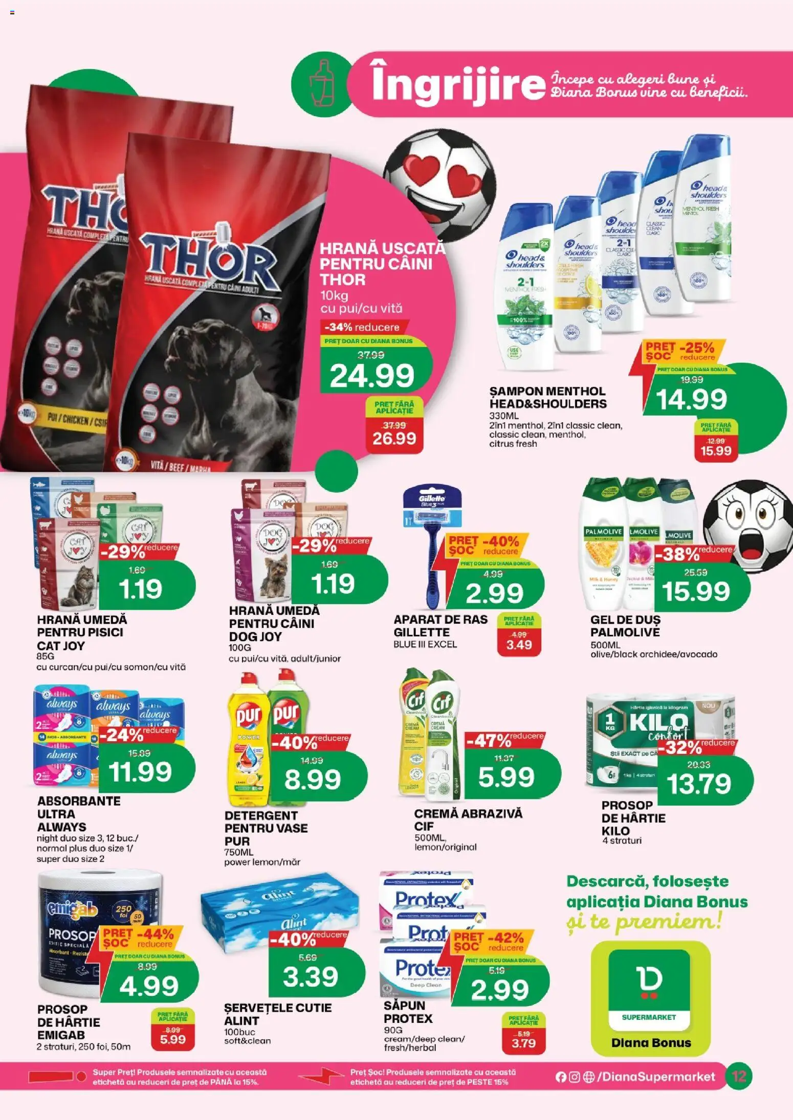Noul catalog Diana – valabil de la 01.06.2026 | Pagină: 14 | Produse: Aparat De Ras, Cutie, Pește, Absorbante