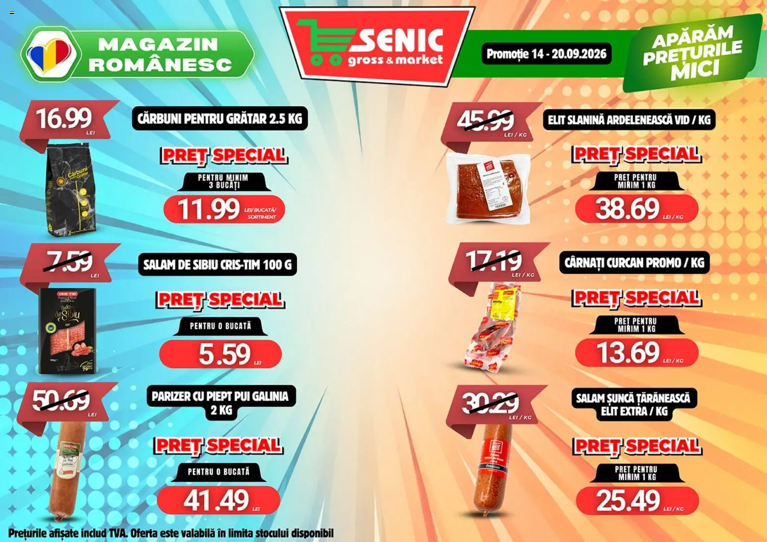 Noul catalog Senic – valabil de la 14.09.2026 | Pagină: 5 | Produse: Mici, Salam, Șuncă, Parizer