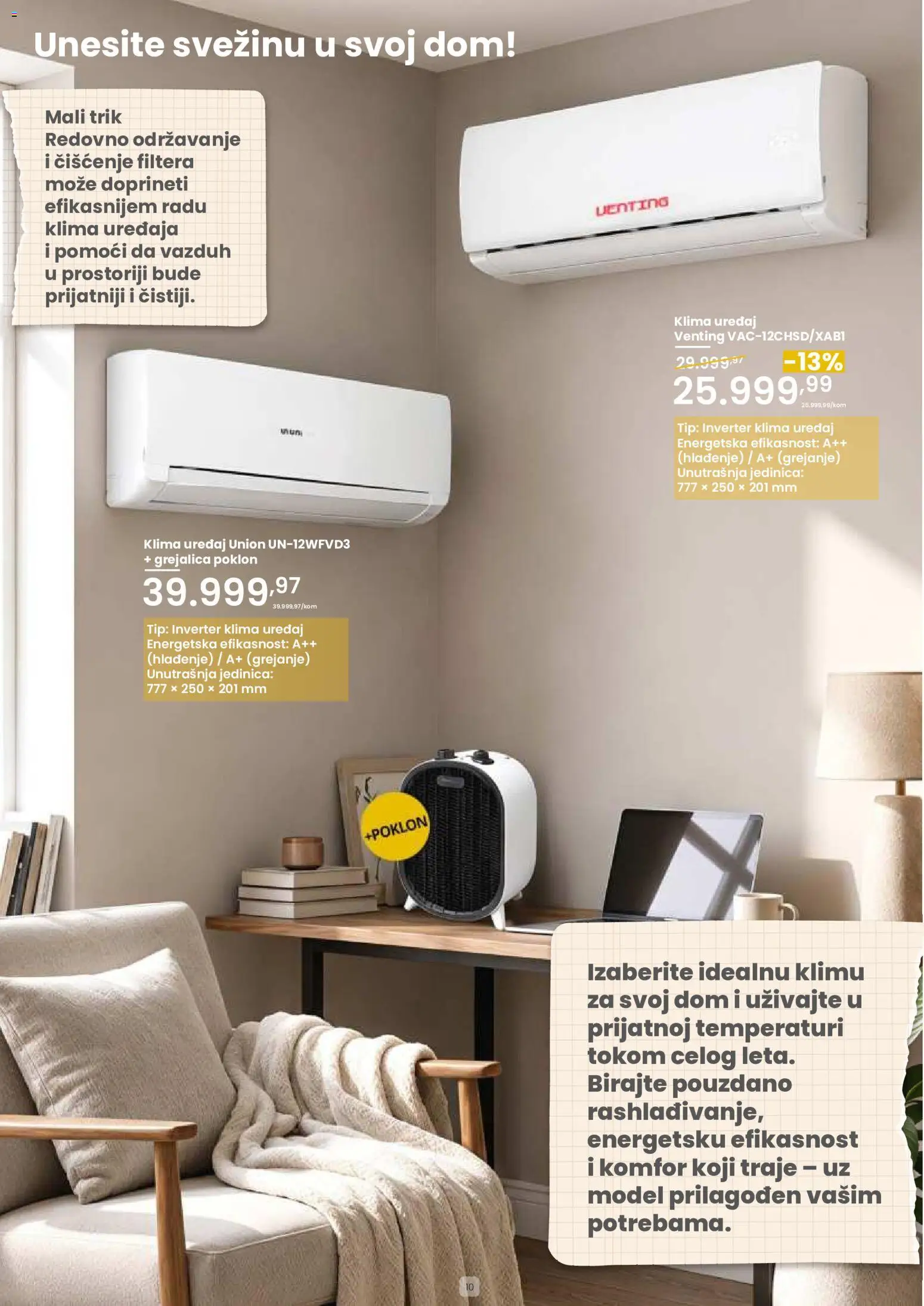 PerSu katalog - važi od 30.07.2026 | Strana: 10 | Proizvode: Klima uređaj, Grejalica, Inverter klima, Klima