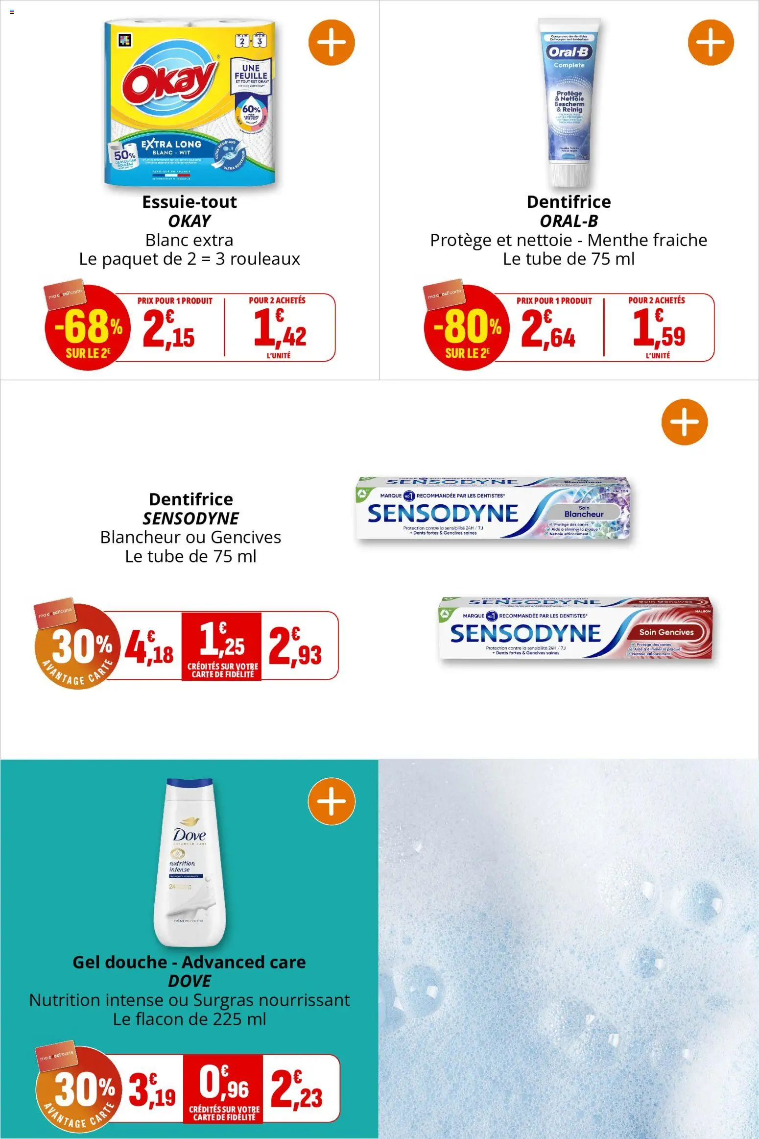 {H1} | Page: 43 | Produits: Menthe, Gel douche, Dentifrice, Cônes