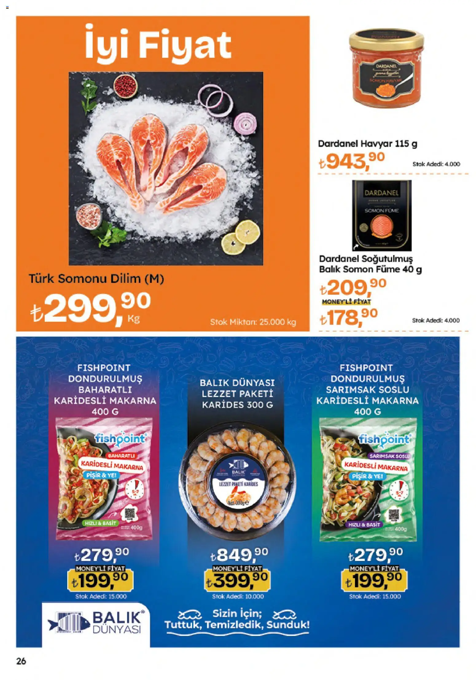 Migros Katalog - 5M Migroskop Dijital - 23 Temmuz 2026 tarihinden itibaren geçerlidir | Sayfa: 26 | Ürünler: Balık, Makarna, Sarımsak, Somon