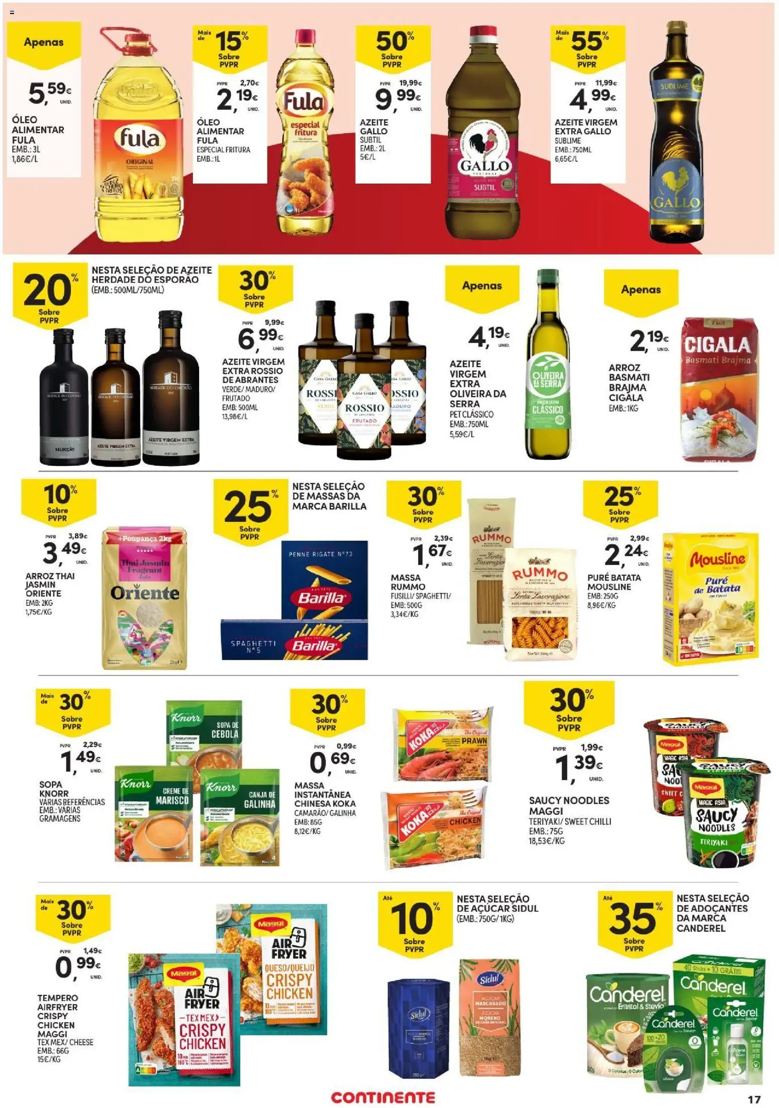 Continente folheto Açores │ válido de 15/10/2026 | Página: 17 | Produtos: Batata, Adoçantes, Eritritol, Arroz