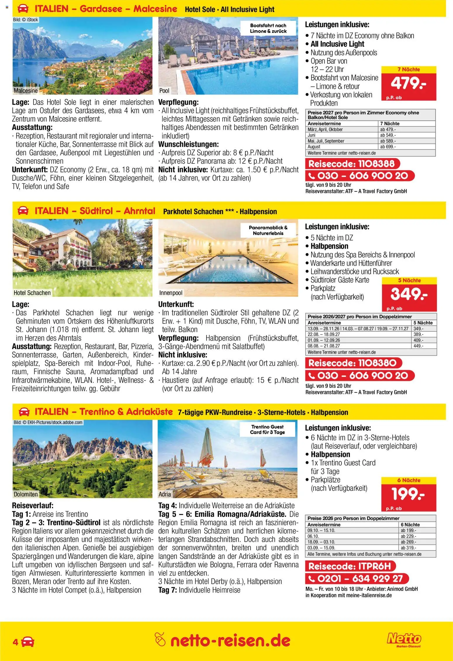Netto Reisen Prospekt – gültig ab 27.08.2026 | Seite: 4 | Produkte: Rucksack, Telefon, Uhr