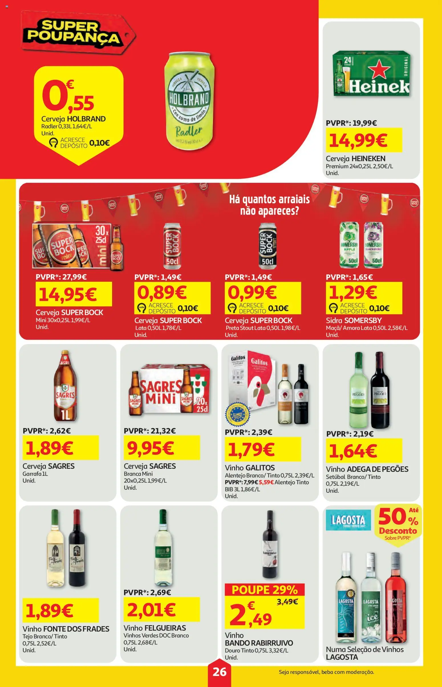 Auchan folheto │ válido de 11.06.2026 | Página: 26 | Produtos: Super bock, Lagosta, Vinho, Somersby