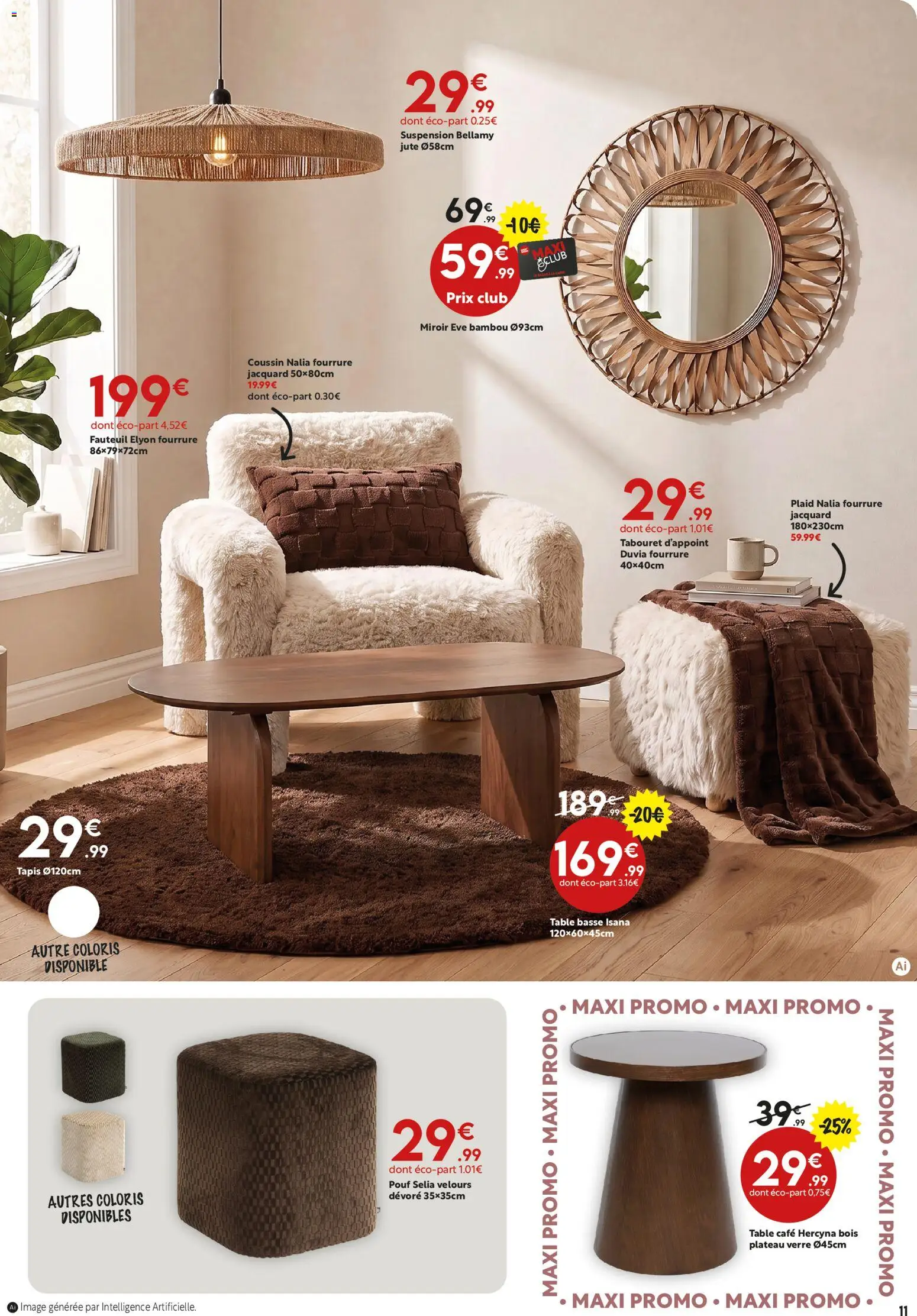 {H1} | Page: 11 | Produits: Fauteuil, Table basse, Table, Tapis