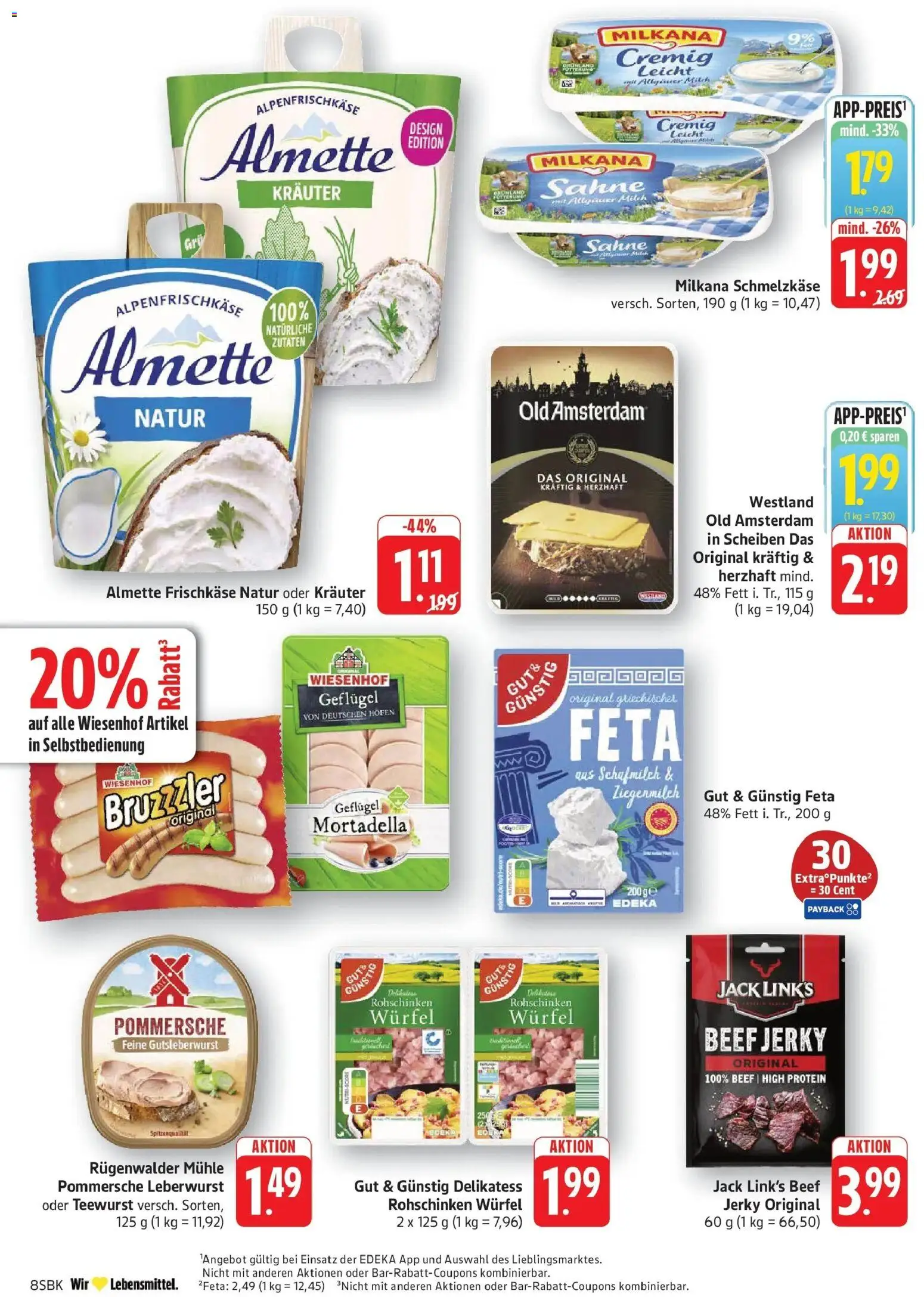 Edeka Prospekt Walldorf (ab 12.10.2026) » Angebote Online | Seite: 8 | Produkte: Almette, Mühle, Feta, Sahne