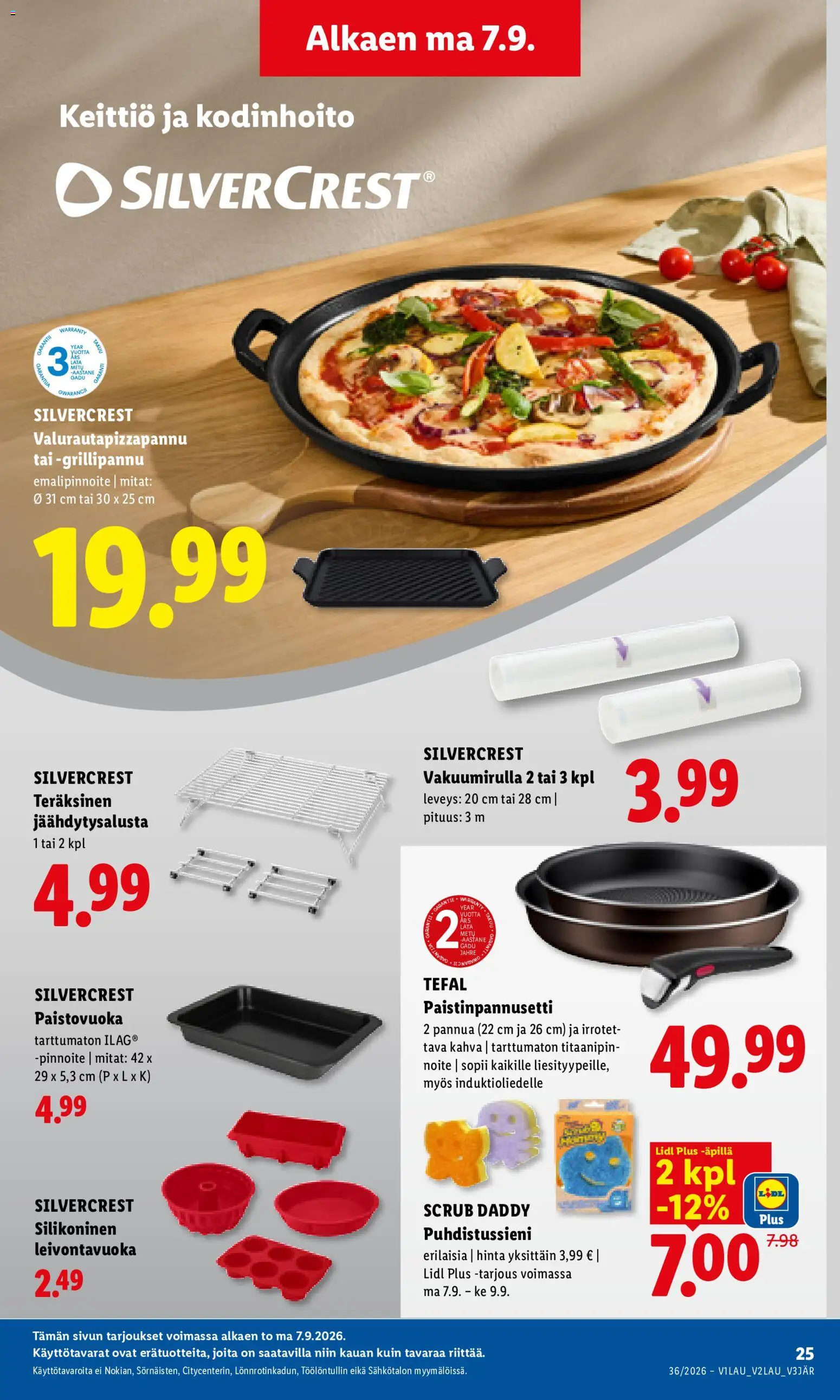 Lidl tarjoukset – voimassa 07/09/2026 alkaen | Sivu: 11 | Tuotteet: Keittiö, Pizza