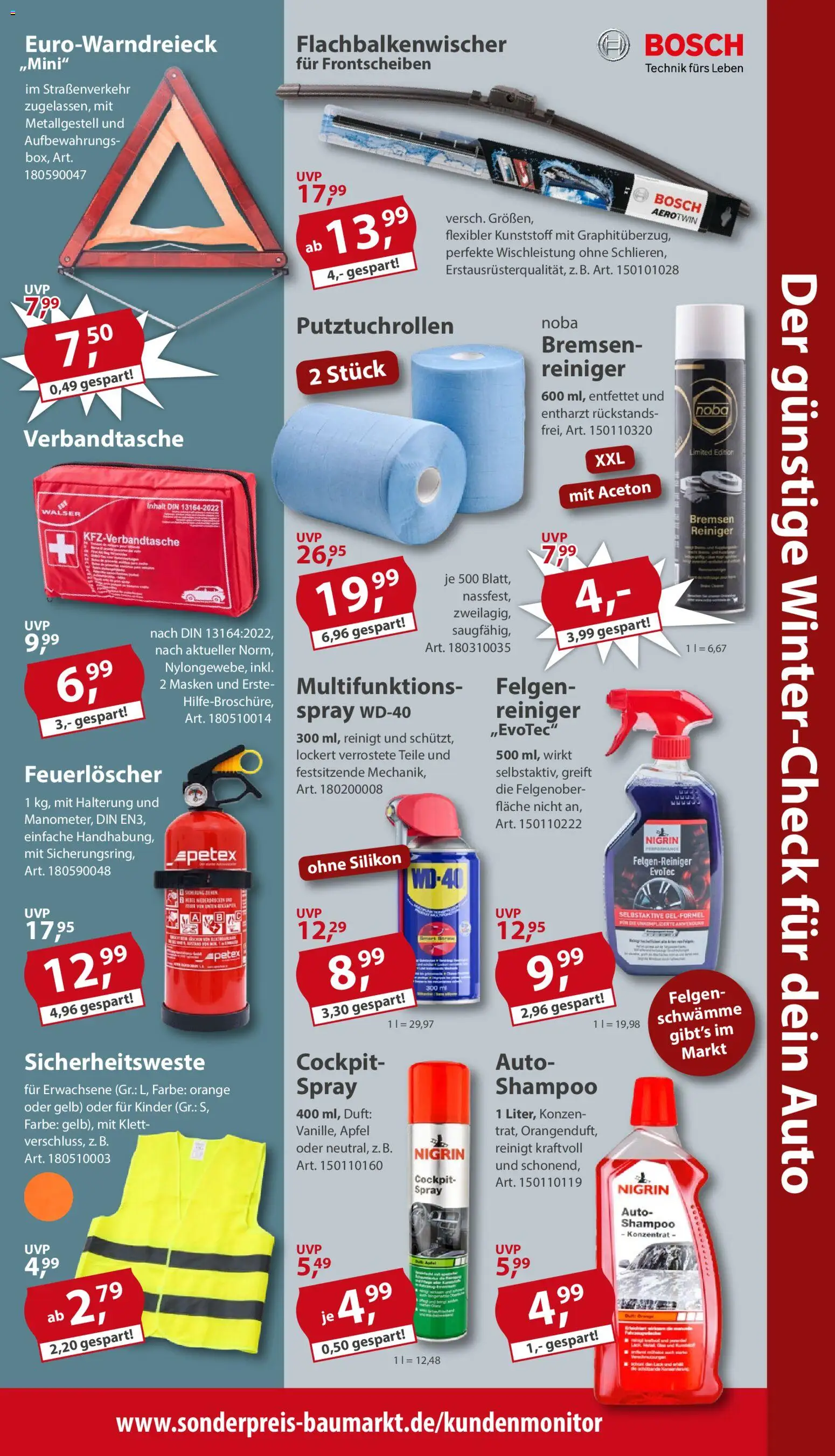 Sonderpreis Baumarkt Prospekt – gültig ab 03.10.2026 | Seite: 9 | Produkte: Bosch, Duft, Schwämme, Shampoo