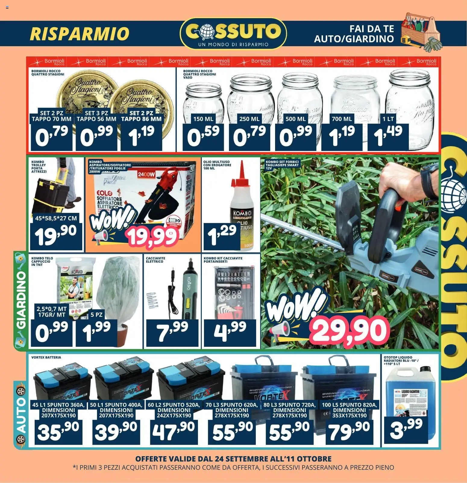 Volantino Cossuto del 24/09/2026 | Pagina: 11 | Prodotti: Porta, Tagliasiepe, Cacciavite, Batteria
