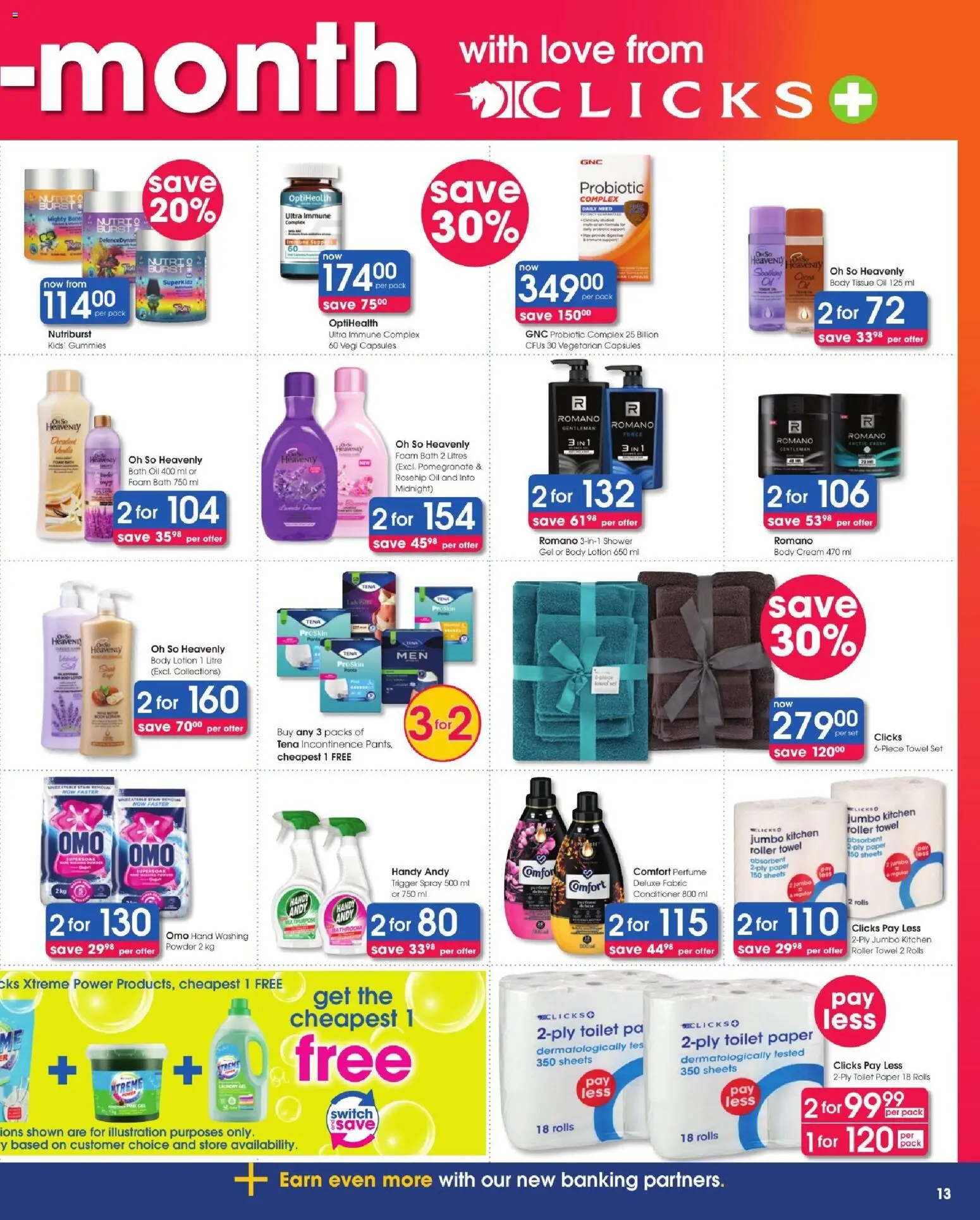 New Clicks catalogue – valid from 08/10/2026 | Page: 13 | Products: Toilet, Powder, Conditioner, Foam