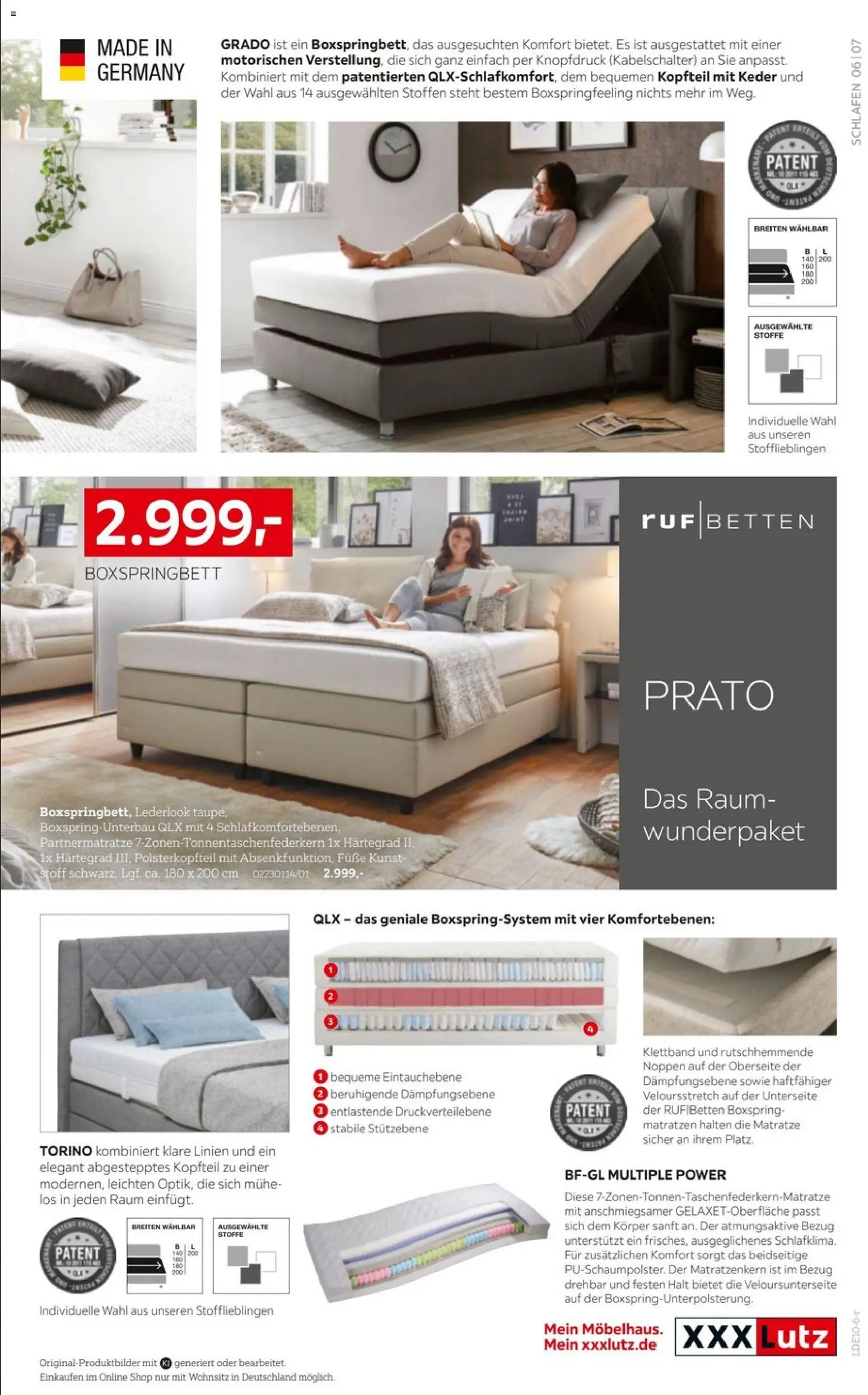 XXXLutz RUF BETTEN Spezial – gültig ab 03.10.2026 | Seite: 7 | Produkte: Matratze, Boxspringbett