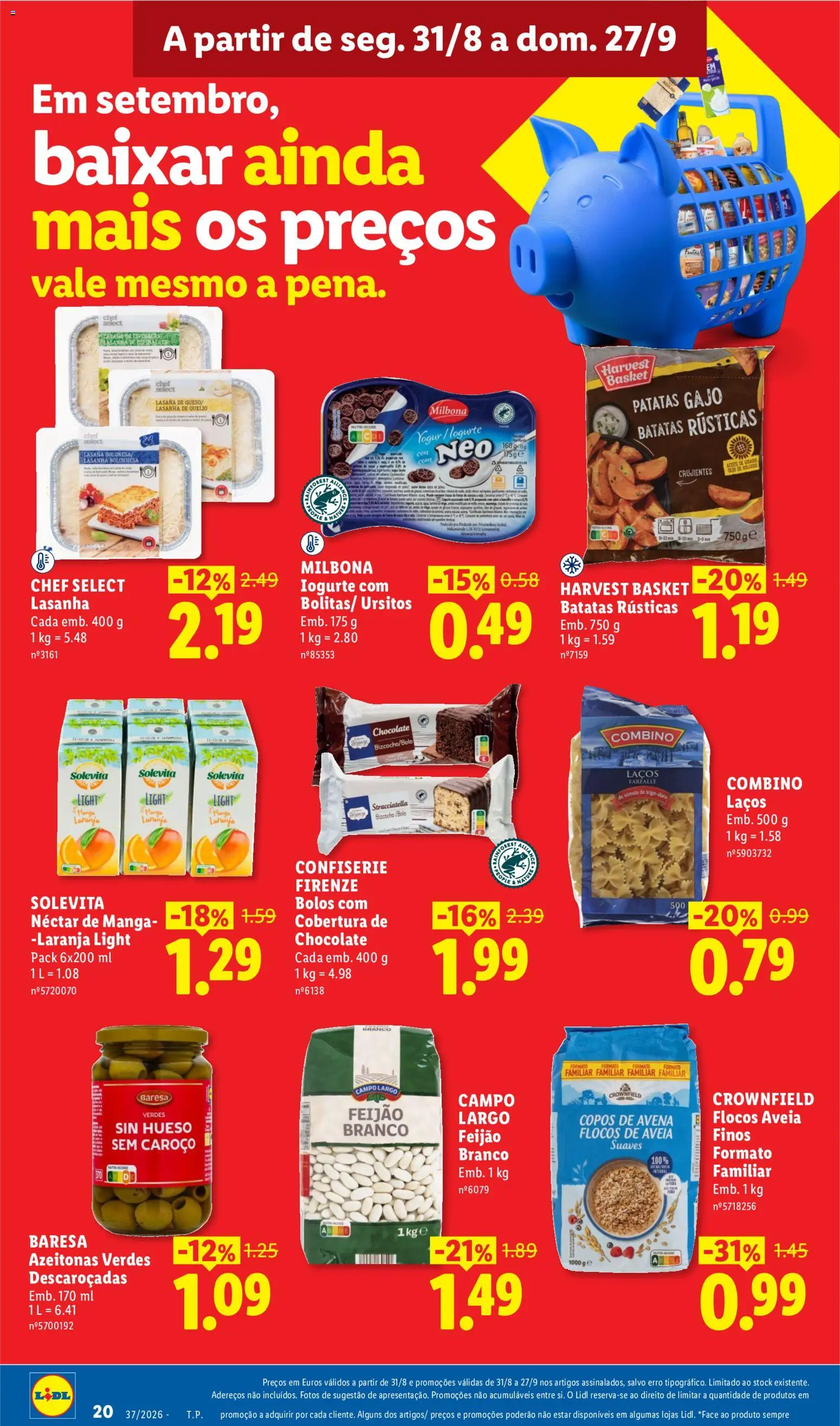 Lidl Promoções Semanais │ válido de 07/09/2026 | Página: 22 | Produtos: Copos, Manga, Batatas, Chocolate