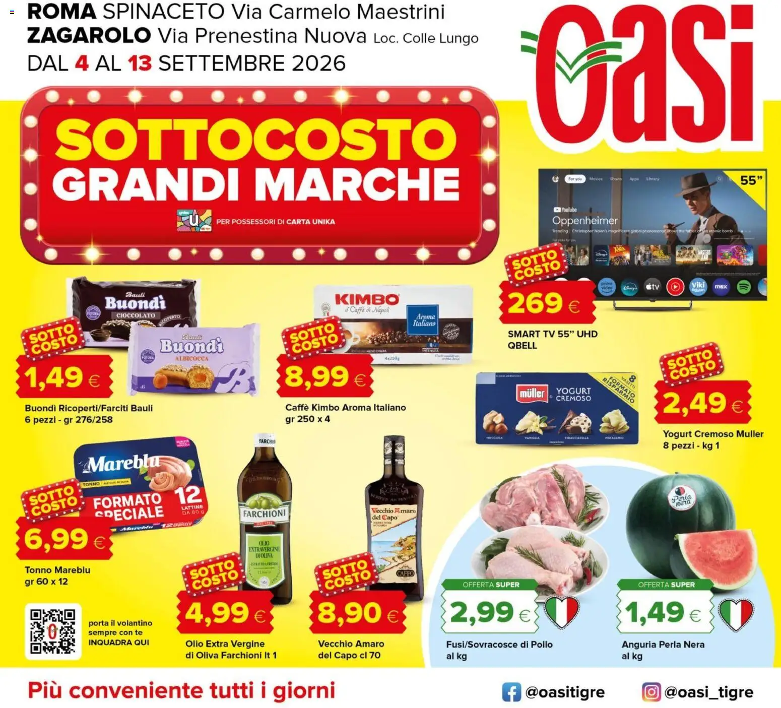 Volantino Oasi del 04/09/2026 | Pagina: 1 | Prodotti: Cioccolato, Tè, Tonno, Yogurt cremoso