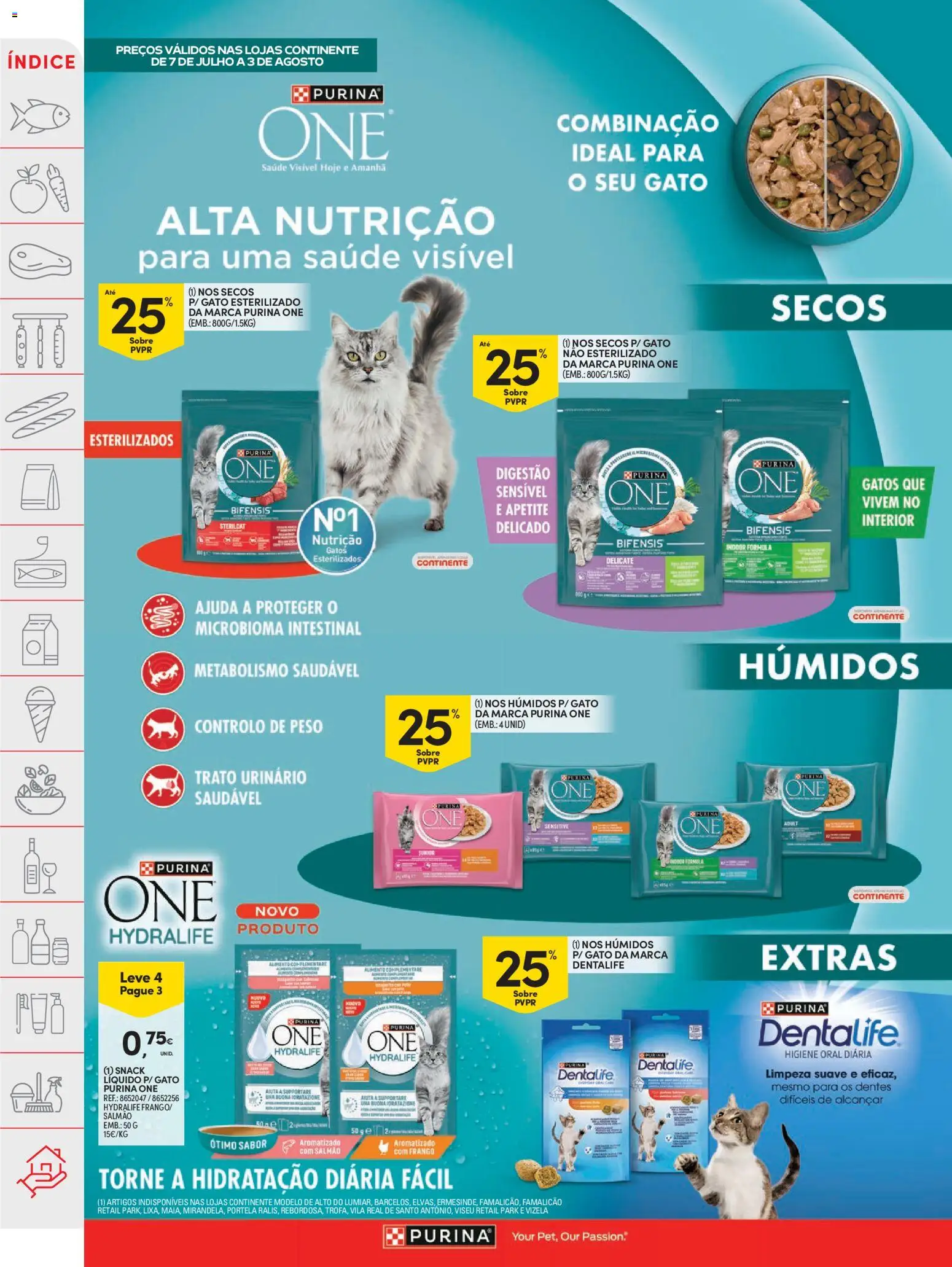 Continente folheto │ válido de 07/07/2026 | Página: 50 | Produtos: Purina one, Frango, Salmão