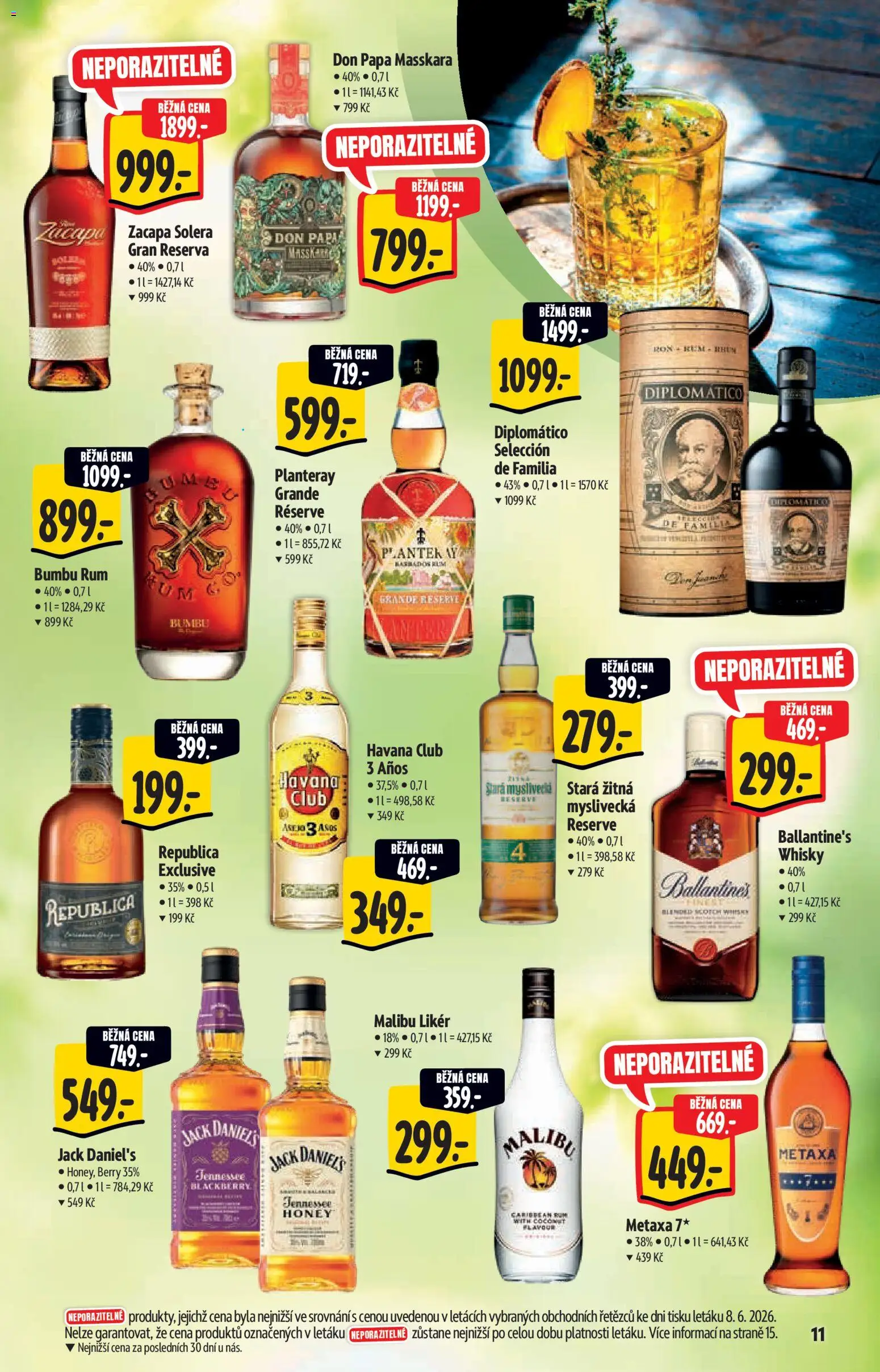 Albert katalog - Hypermarket - Léto od 17.06.2026 | Strana: 11 | Produkty: Whisky, Havana club, Bumbu Rum, Republica