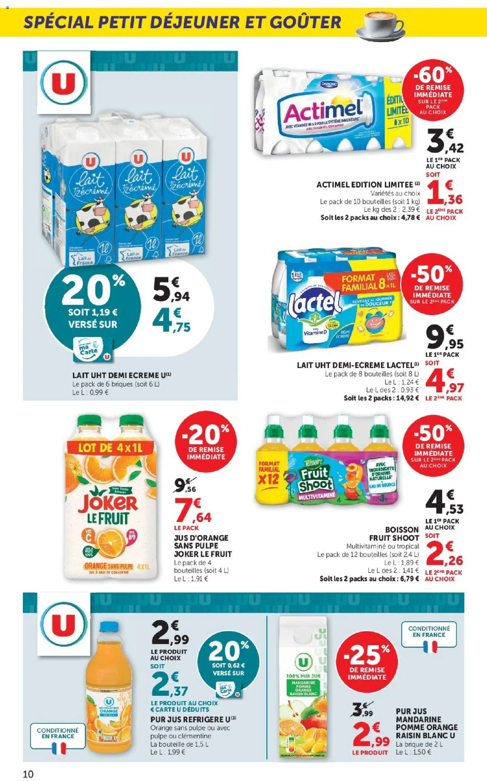 {H1} | Page: 10 | Produits: Clémentine, Ingrédients, Pomme, Lait uht demi ecreme