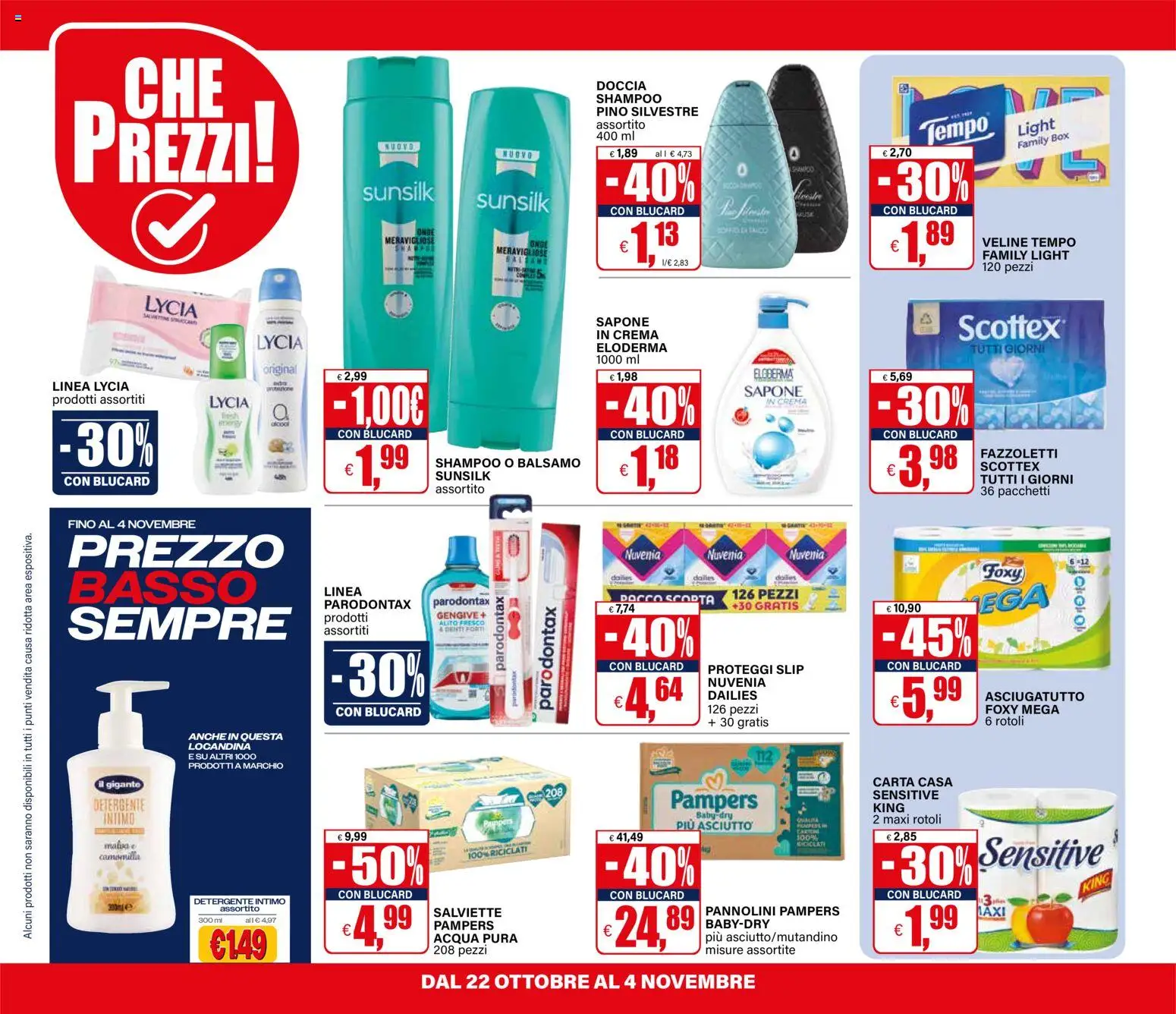 Volantino Il Gigante del 22/10/2026 | Pagina: 14 | Prodotti: Pannolini, Veline, Fazzoletti, Acqua