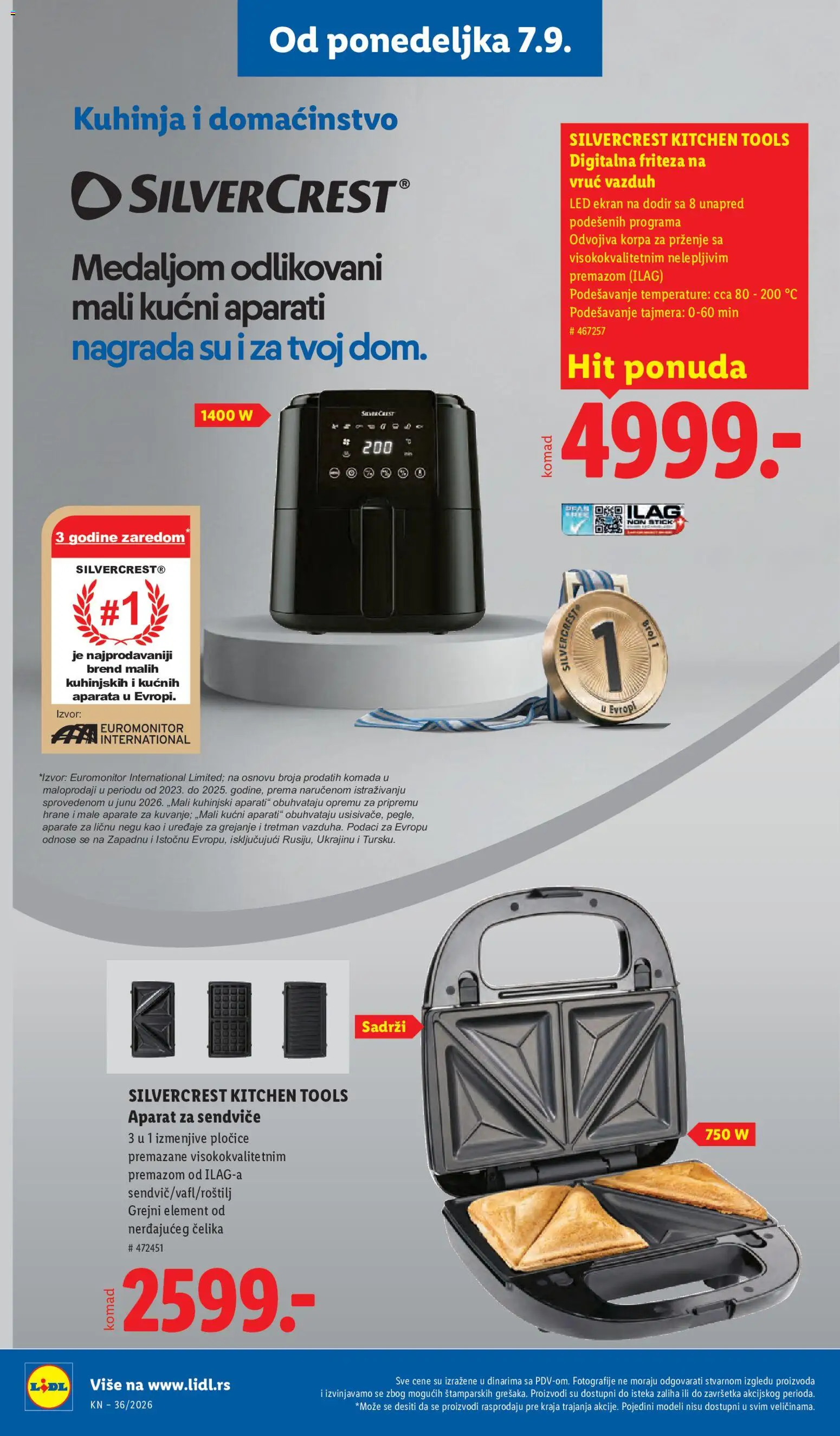 Lidl katalog - važi od 03.09.2026 | Strana: 110 | Proizvode: Silvercrest, Aparat za sendviče, Friteza, Kuhinja