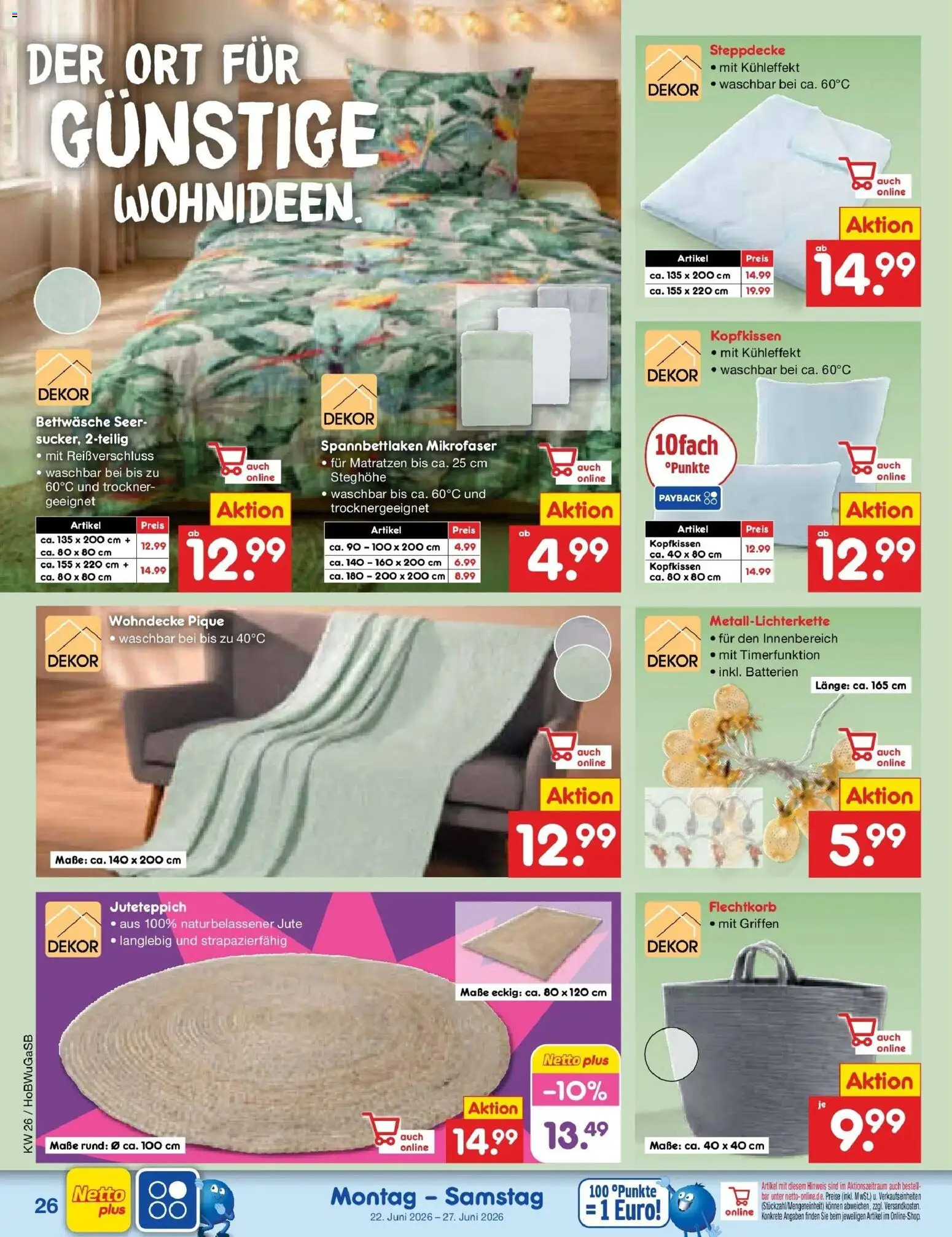 Netto Marken-Discount Prospekt Stemwede-Dielingen – gültig ab 21.06.2026 | Seite: 38 | Produkte: Trockner, Batterien, Bettwäsche, Kopfkissen