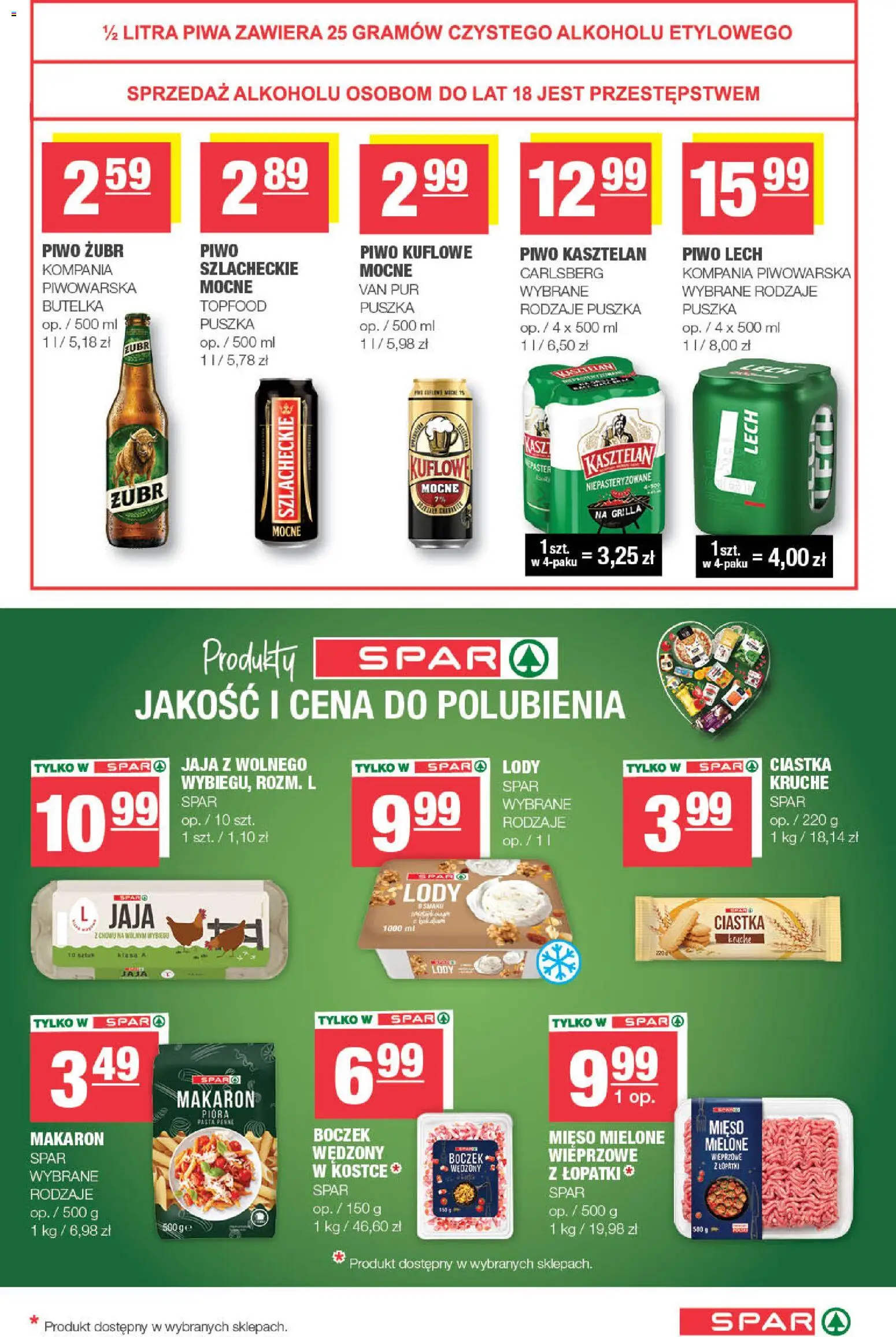 Spar gazetka od 12.08.2026 | Strona: 7 | Produkty: Lech, Carlsberg, Piwo, Jaja
