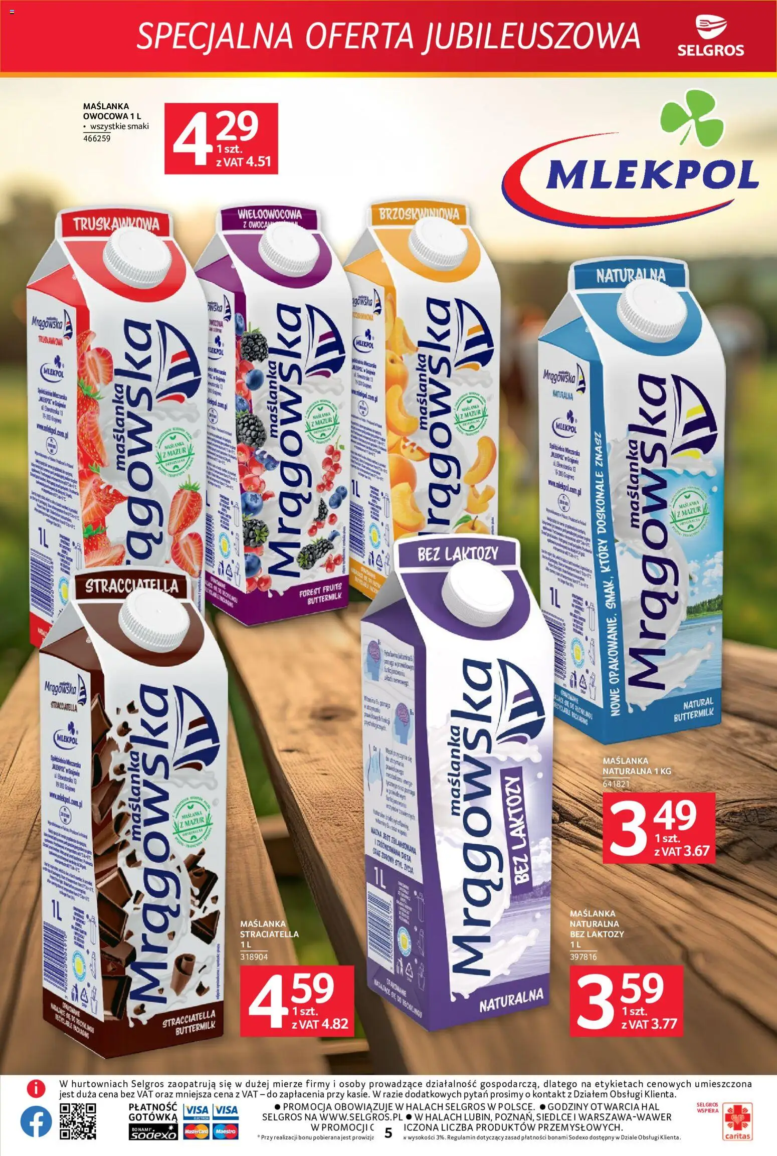 Selgros cash&carry gazetka - Specjalna oferta jubileuszowa od 07.05.2026 | Strona: 5 | Produkty: Bez laktozy, Maślanka