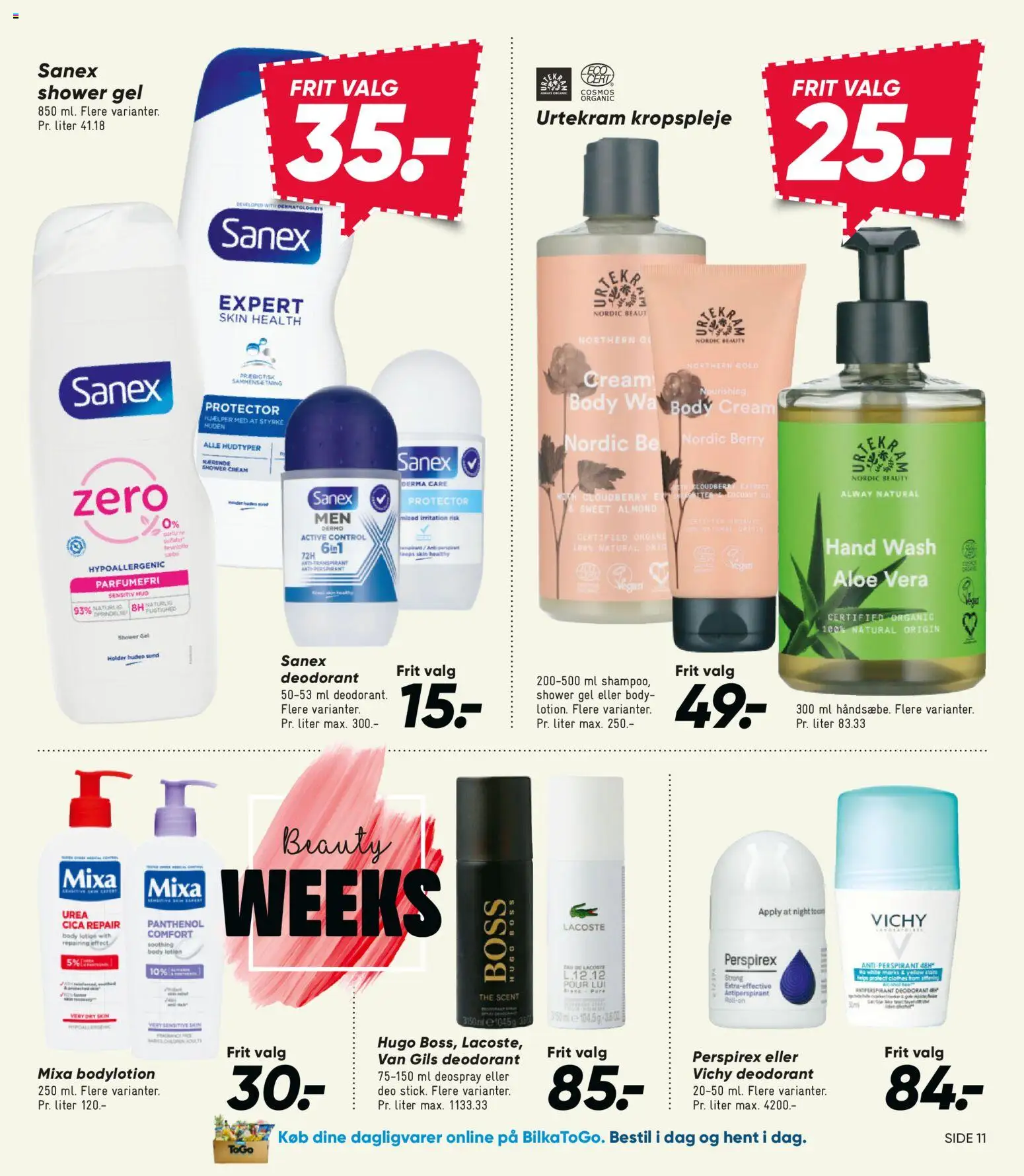 Bilka tilbudsavis – gyldig fra 25/09/2026 | Side: 11 | Produkter: Dagligvarer, Deodorant, Antiperspirant, Aloe Vera