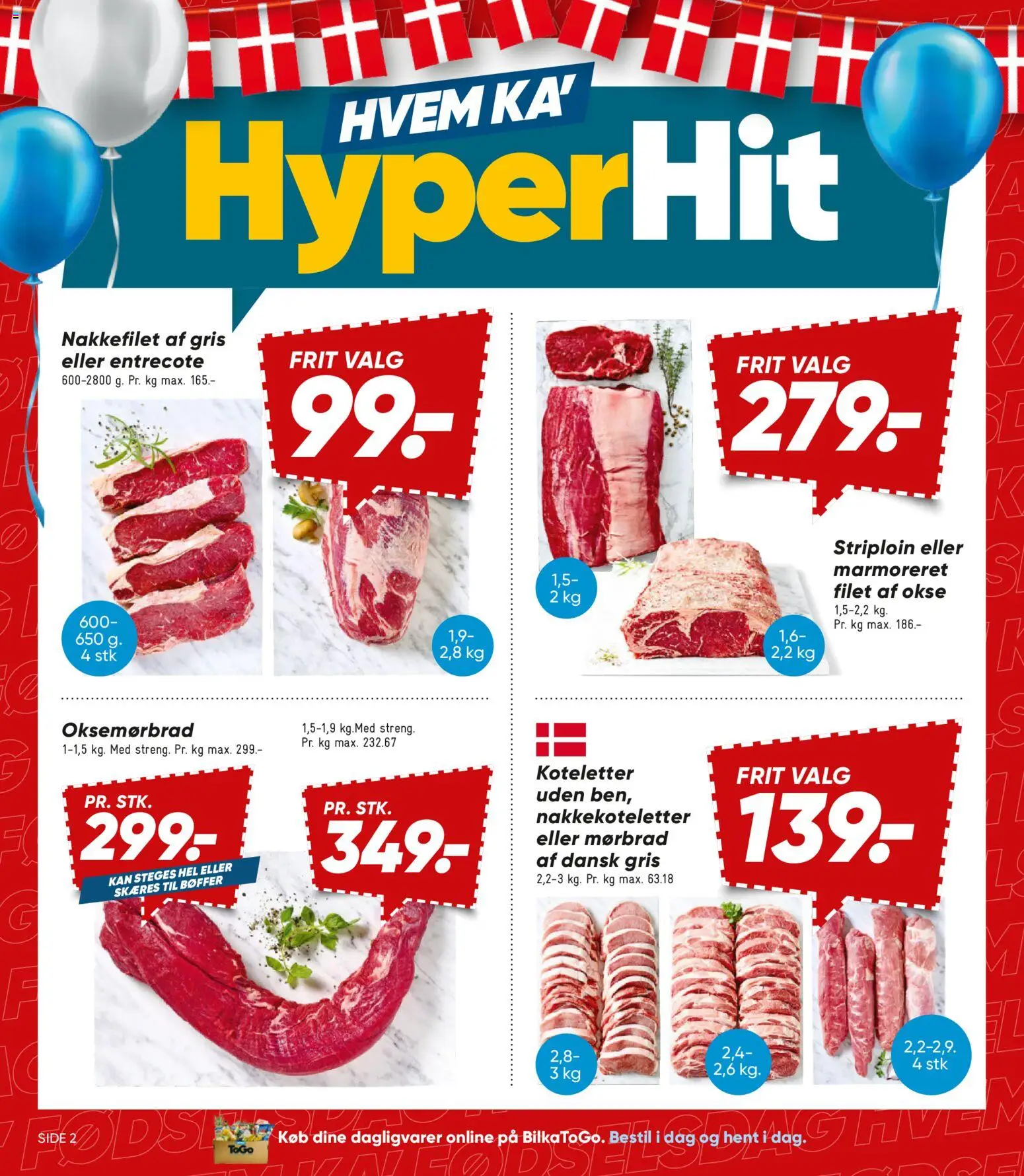 Bilka tilbudsavis – gyldig fra 04/09/2026 | Side: 2 | Produkter: Dagligvarer, Bøffer, Entrecote, Nakkefilet