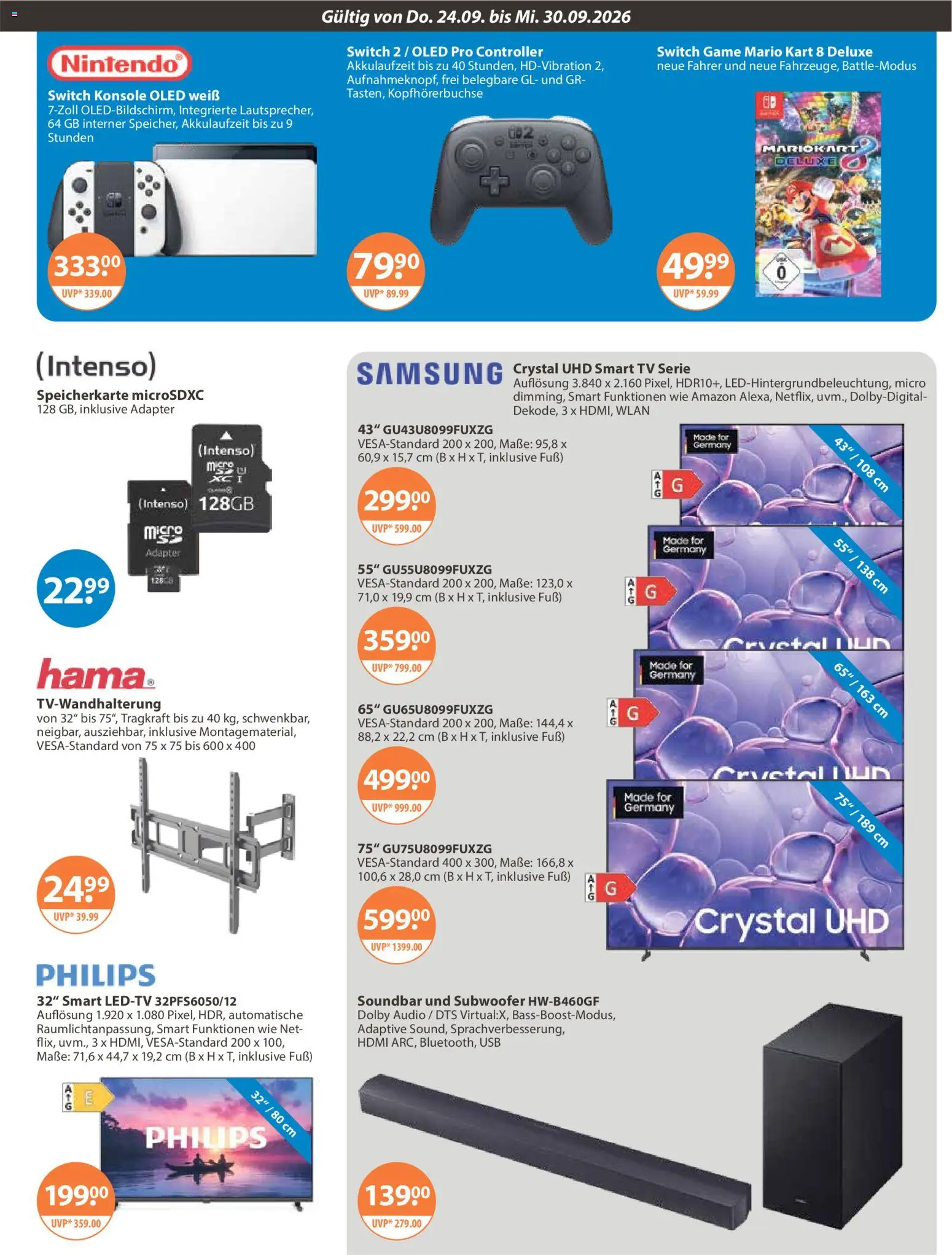 V-Markt Angebote – gültig ab 24.09.2026 | Seite: 19 | Produkte: Adapter, Philips, Samsung, Soundbar