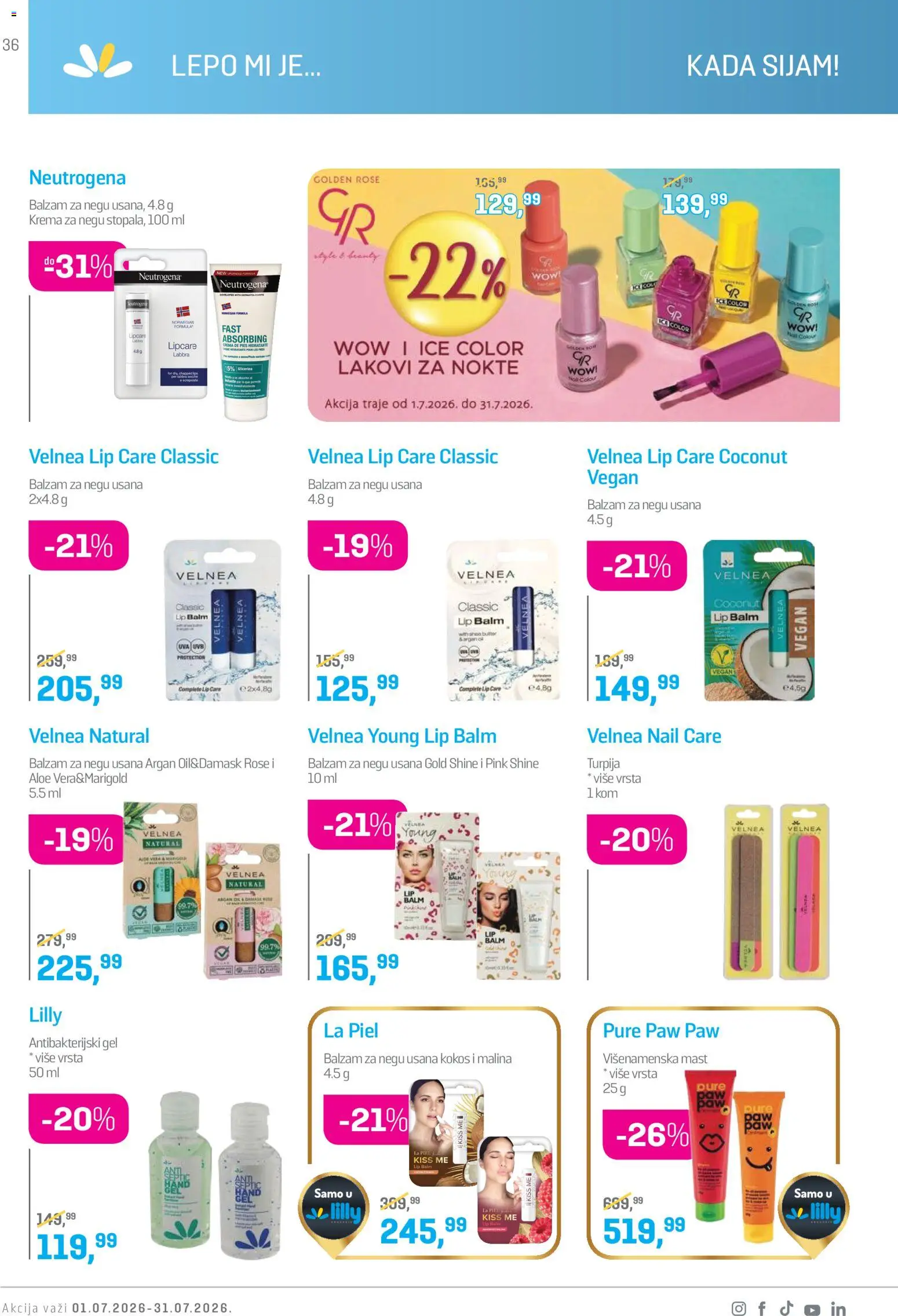 Lilly drogerie katalog - važi od 01.07.2026 | Strana: 36 | Proizvode: Mast, Balzam, Malina, Krema