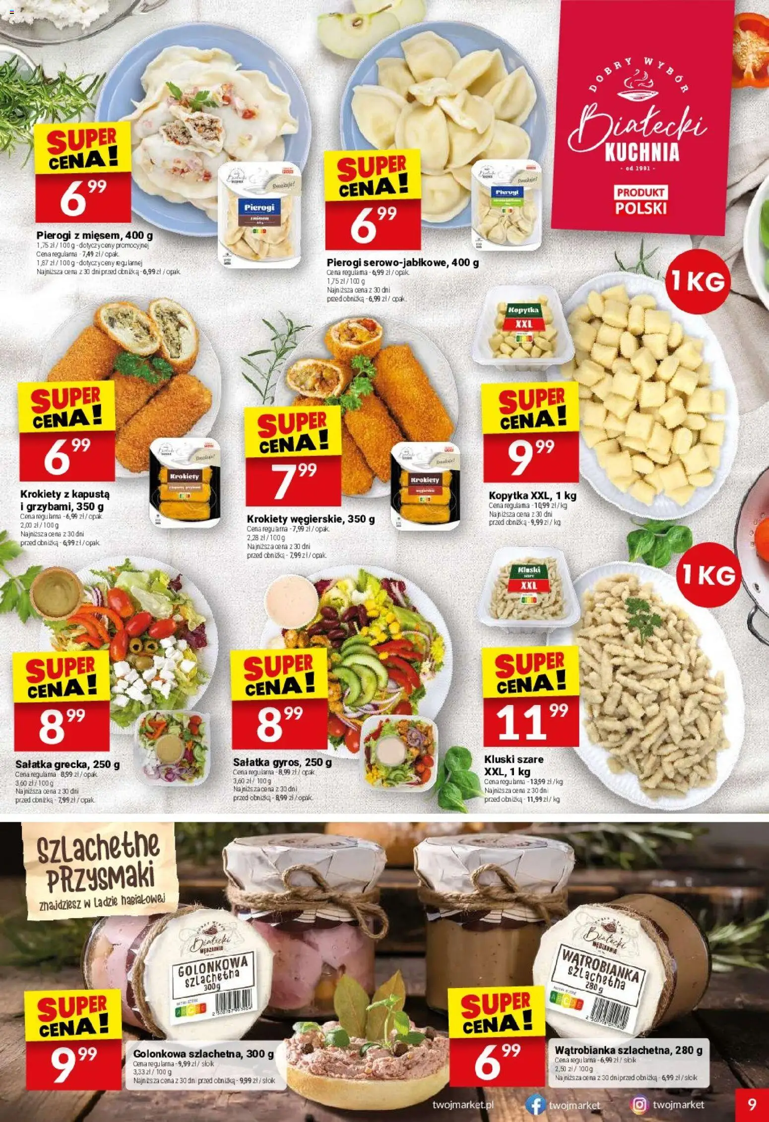 Twój Market gazetka od 01.07.2026 | Strona: 9 | Produkty: Pierogi, Krokiety, Kopytka, Sałatka