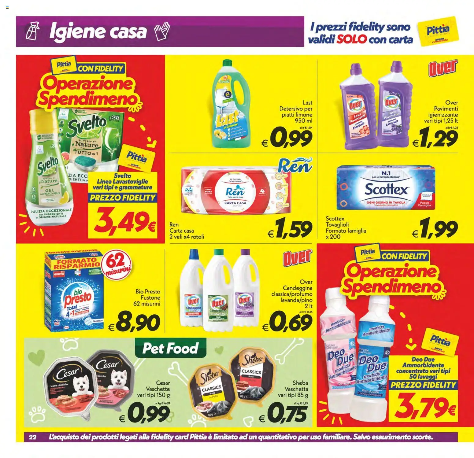 Volantino SuperConveniente del 19.05.2026 | Pagina: 22 | Prodotti: Ammorbidente, Candeggina, Limone, Lavanda