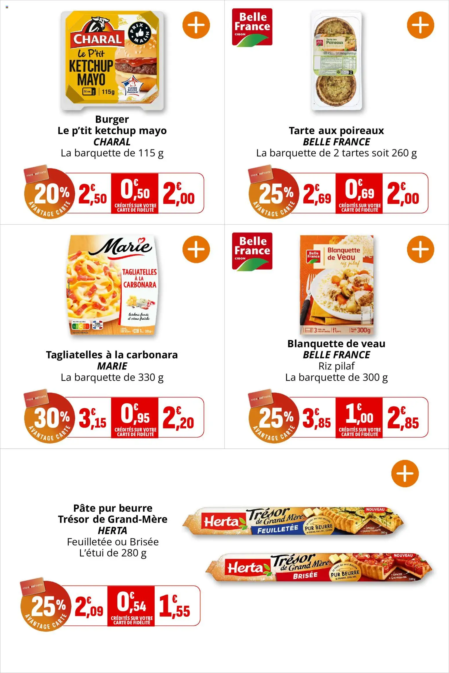 {H1} | Page: 14 | Produits: Lardons, Trésor, Crème, Blanquette de veau
