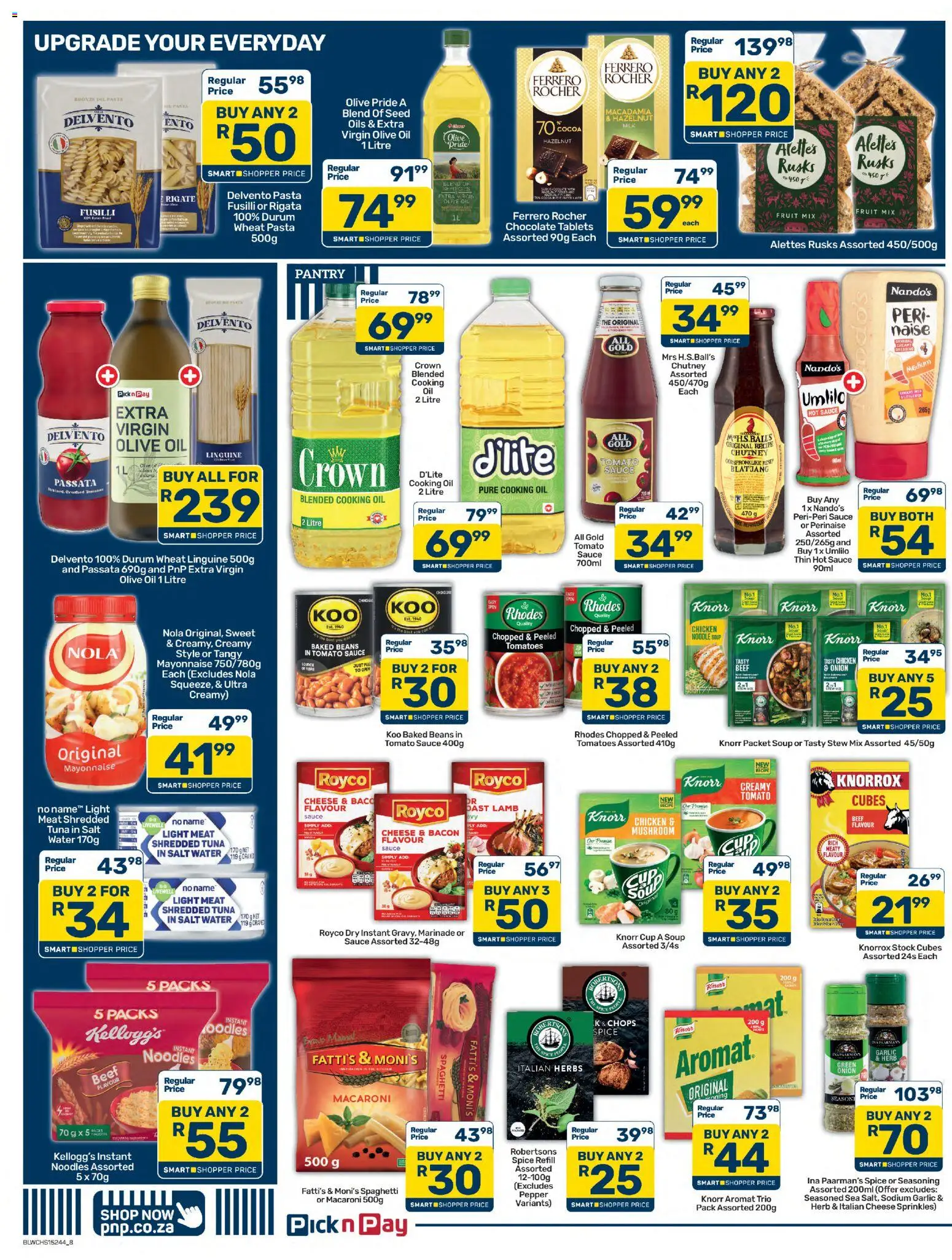New Pick n Pay catalogue – valid from 25/08/2026 | Page: 8 | Products: Tuna, Chocolate, Stock, Sauce