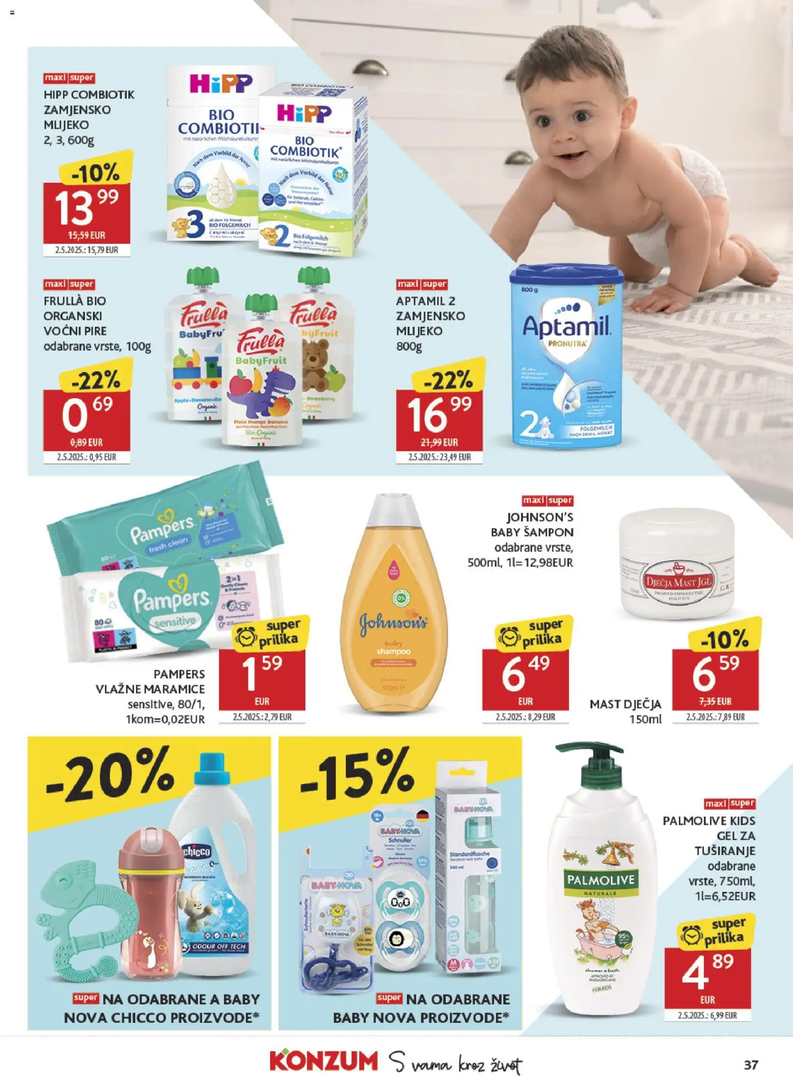 Konzum HR akciós ujság - amely érvényes a következő dátumtól: 03.06.2026 | Oldal: 37 | Termékek: Pampers, Sampon