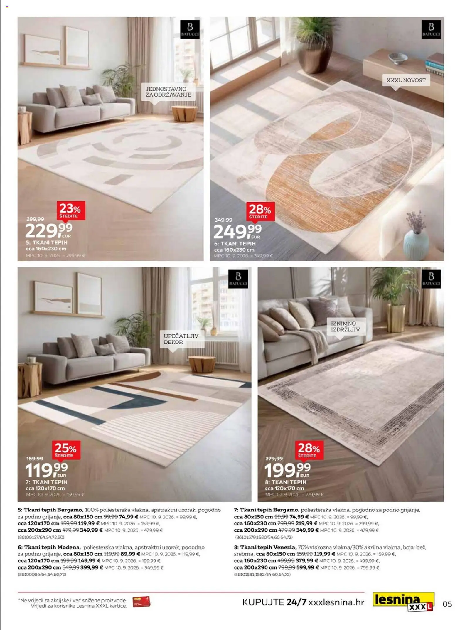 Lesnina katalog | vrijedi od 01.09.2026 | Stranica: 5 | Proizvodi: Tepih
