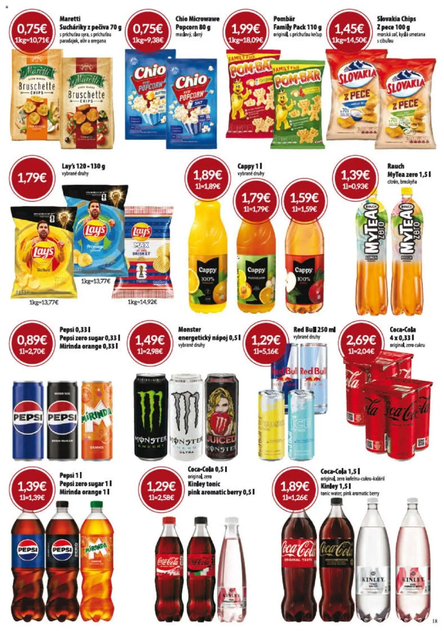 Nové KARMEN CBA akcie – leták je platný od 04.06.2026 | Strana: 18 | Produkty: Smotana, Red Bull, Pepsi, Energetický nápoj