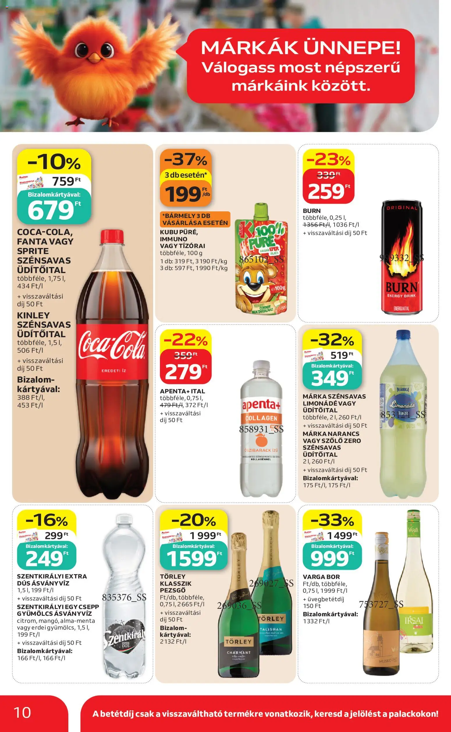Auchan akciós ujság - amely érvényes a következő dátumtól: 2026.07.23. | Oldal: 10 | Termékek: Őszibarack, Szőlő, Ásványvíz, Bor